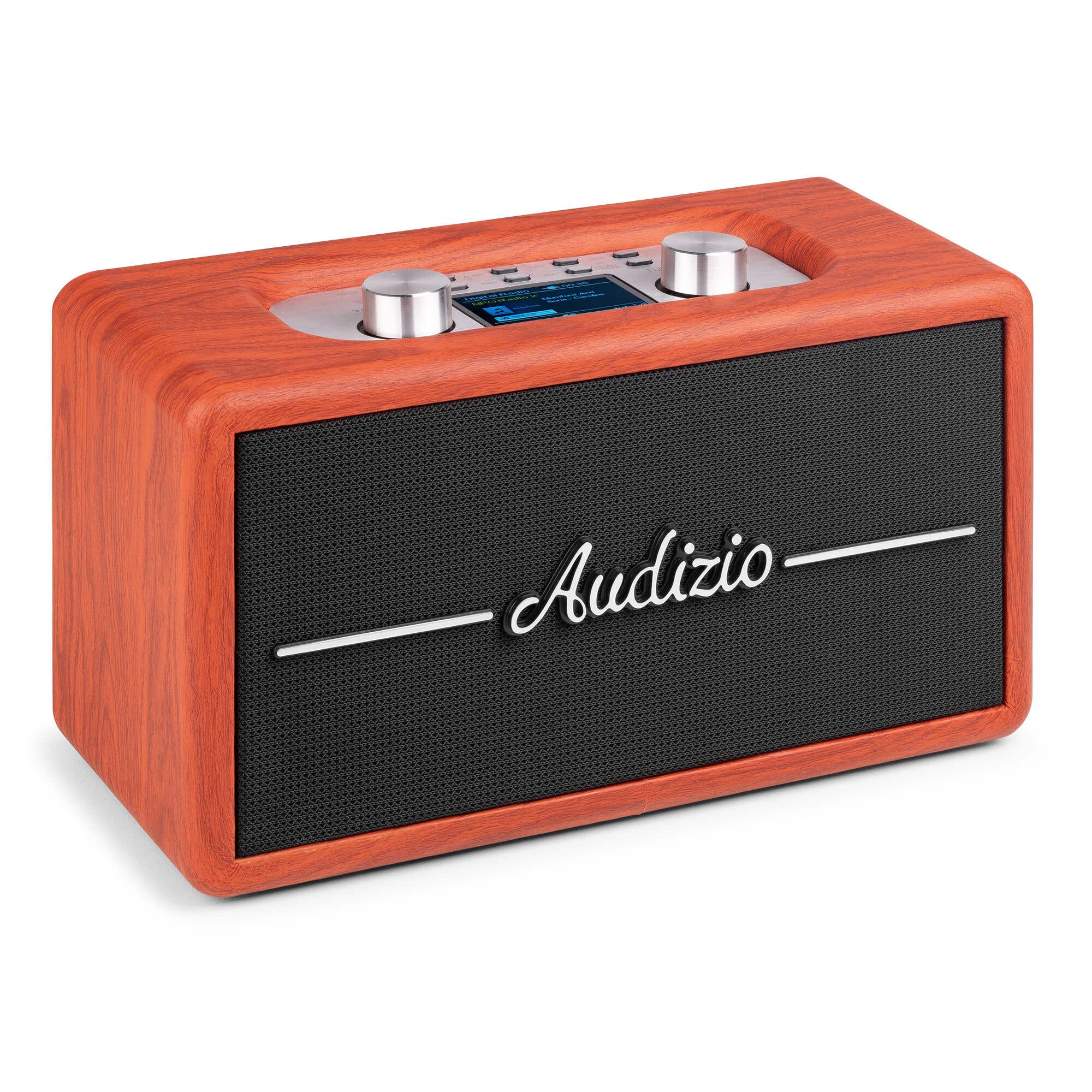 Audizio Tune60 Retro Bluetooth Lautsprecher - Kabellos mit Fernbedienung - Kirschholz