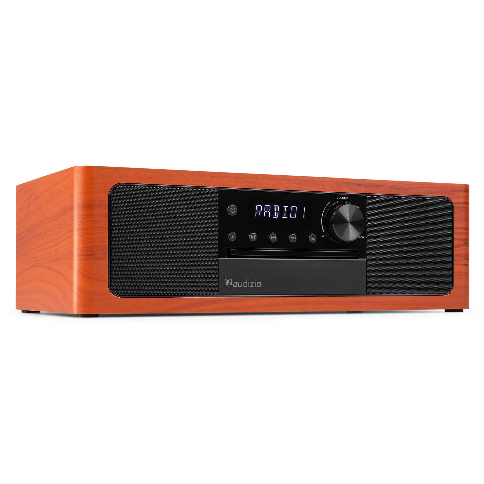 Audizio Lunata Premium DAB Radio – Radio mit CD Player, Bluetooth & Lautsprecher – Kirschholz
