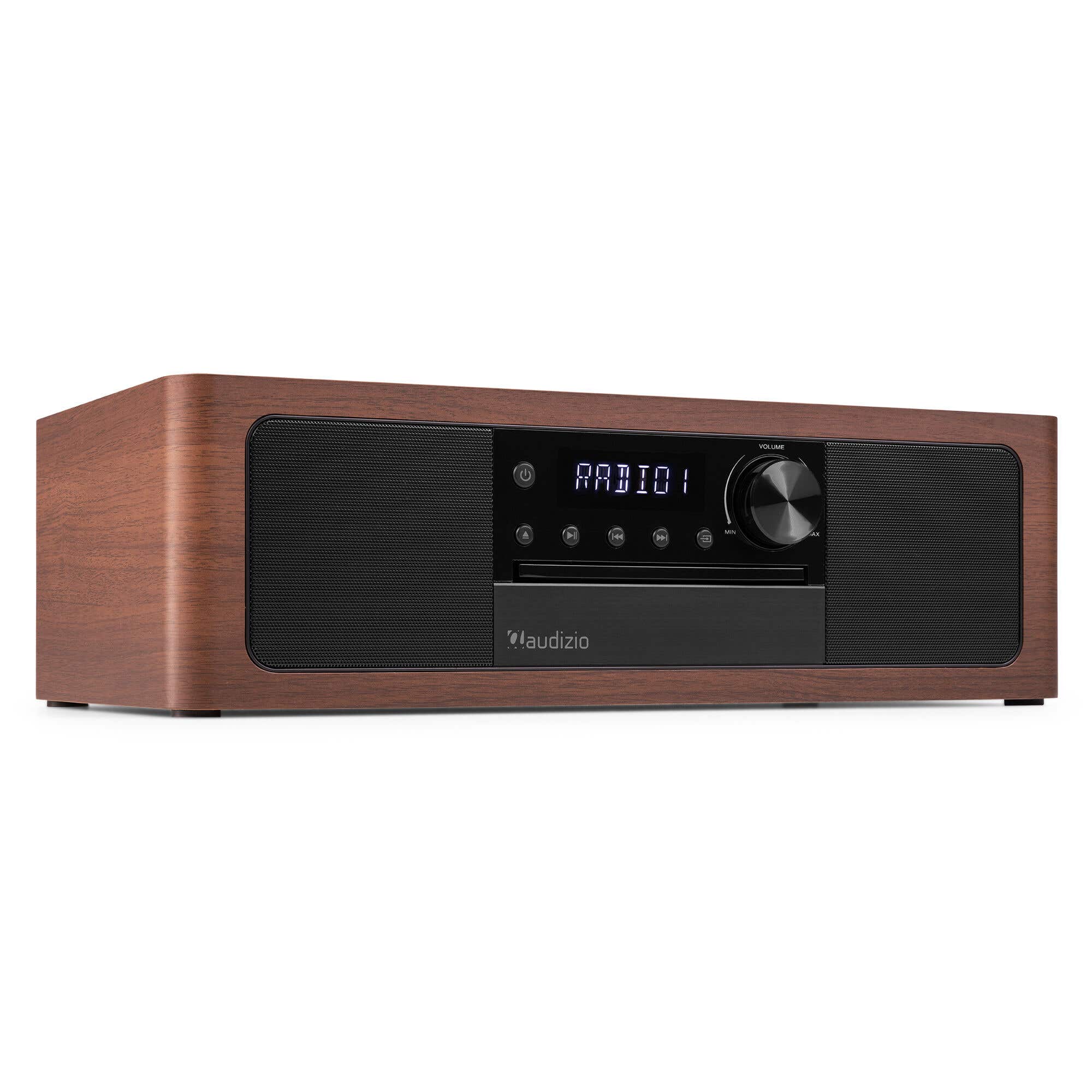 B-Ware - Audizio Lunata Premium DAB Radio – Radio mit CD Player, Bluetooth & Lautsprecher – Holz/Schwarz