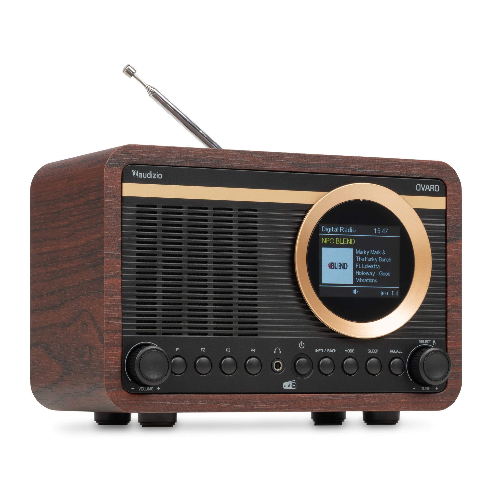 Audizio Ovaro DAB Radio - Retro Radio mit Bluetooth, UKW und DAB+ - Holzoptik dunkel