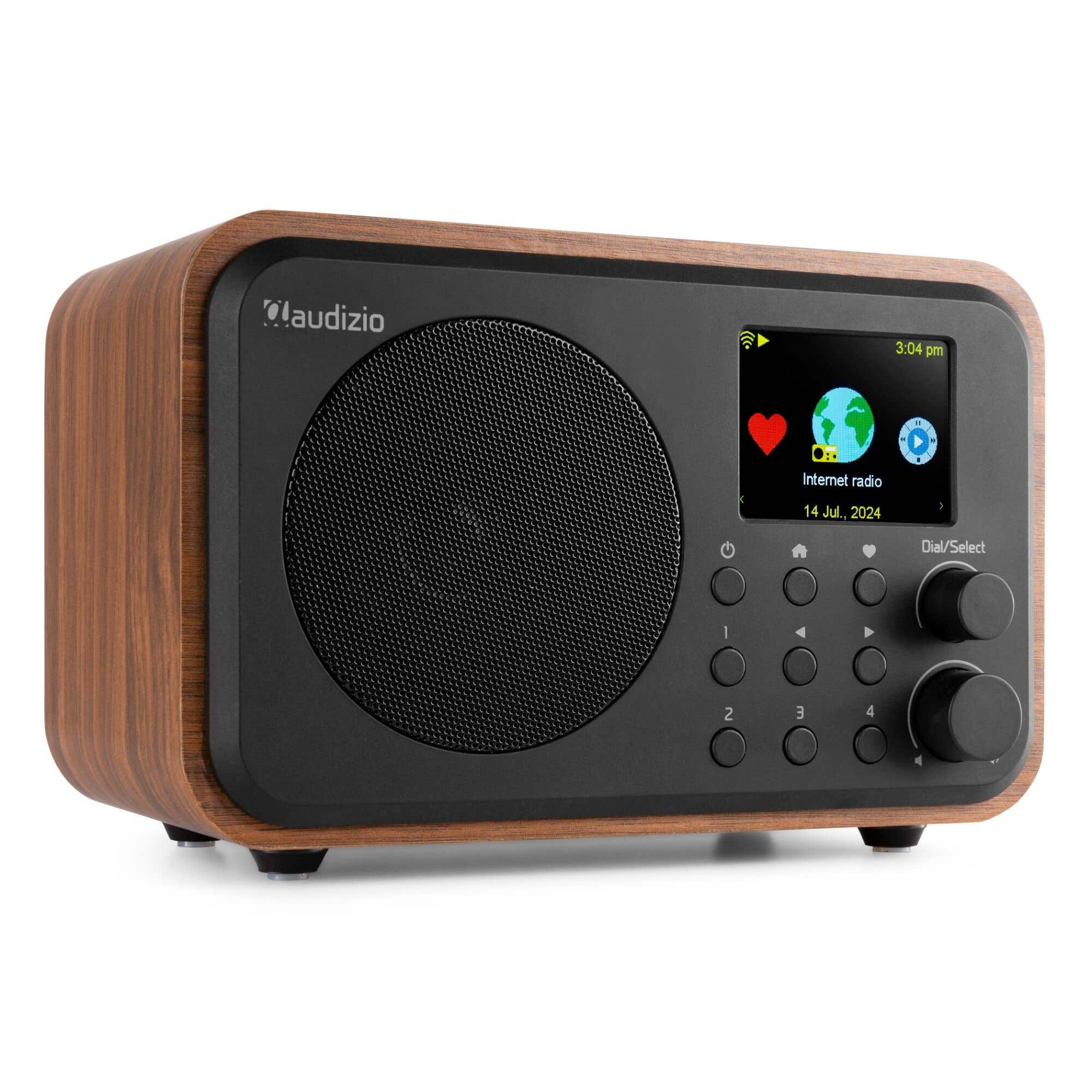 B-Ware - Audizio Vicenza WIFI Internet Radio akkubetriebenes DAB-Radio - Schwarz-Braun