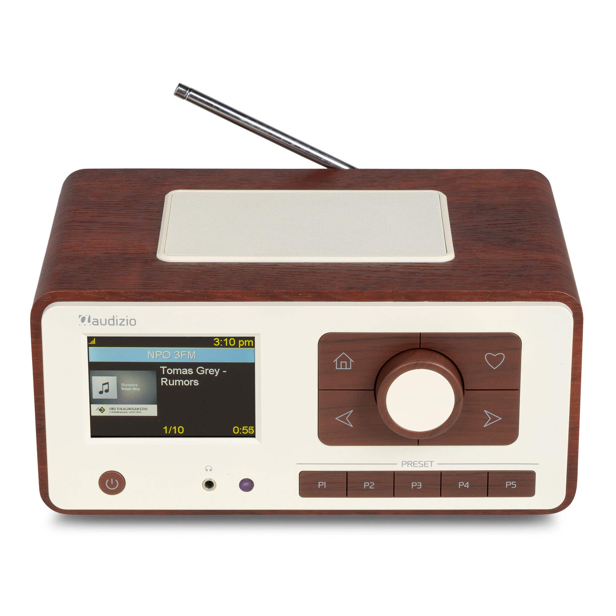 Audizio Dozza Internetradio – Radio für Senioren, FM/DAB+ & Bluetooth – Dunkelbraun – Holzoptik