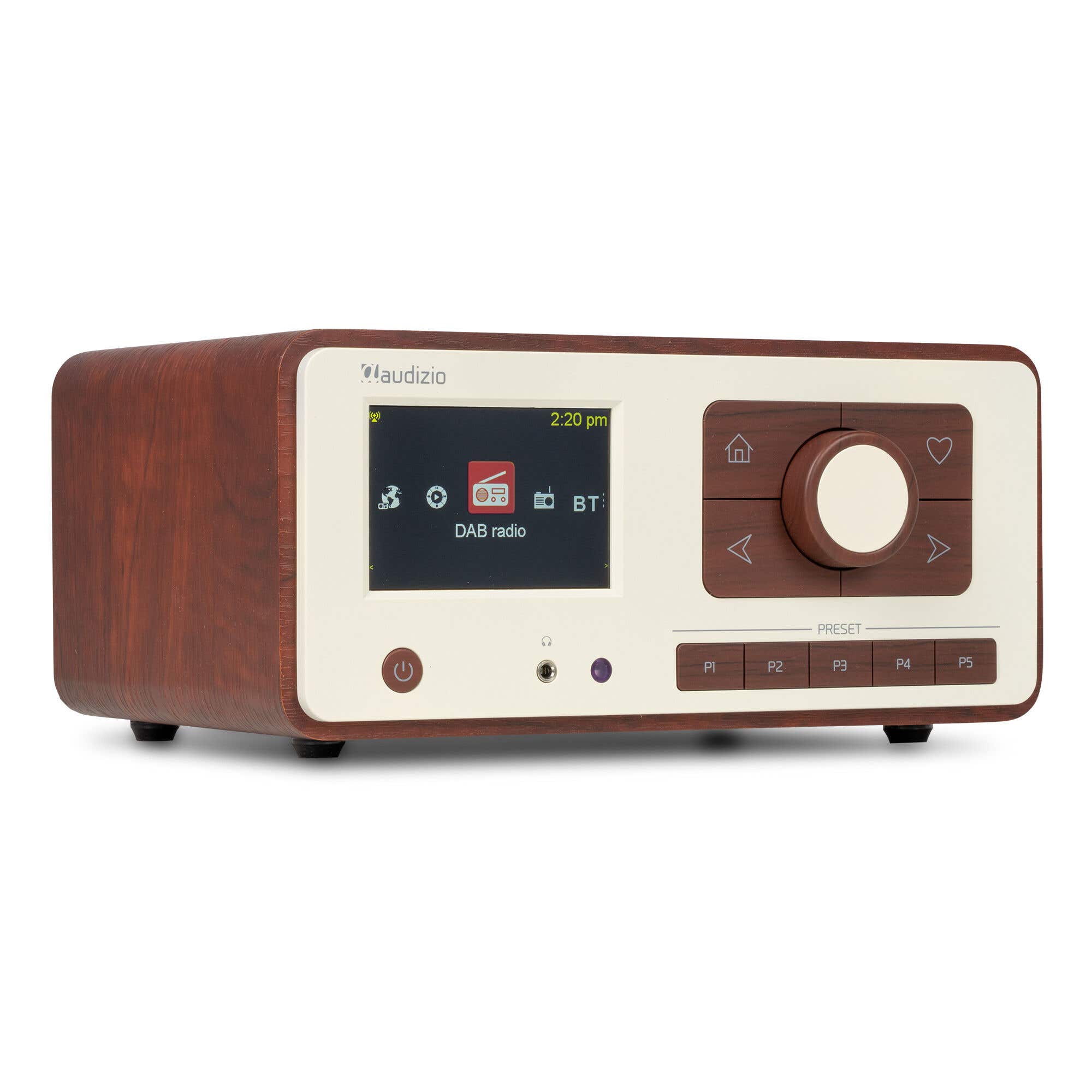 Audizio Dozza Internetradio – Radio für Senioren, FM/DAB+ & Bluetooth – Dunkelbraun – Holzoptik