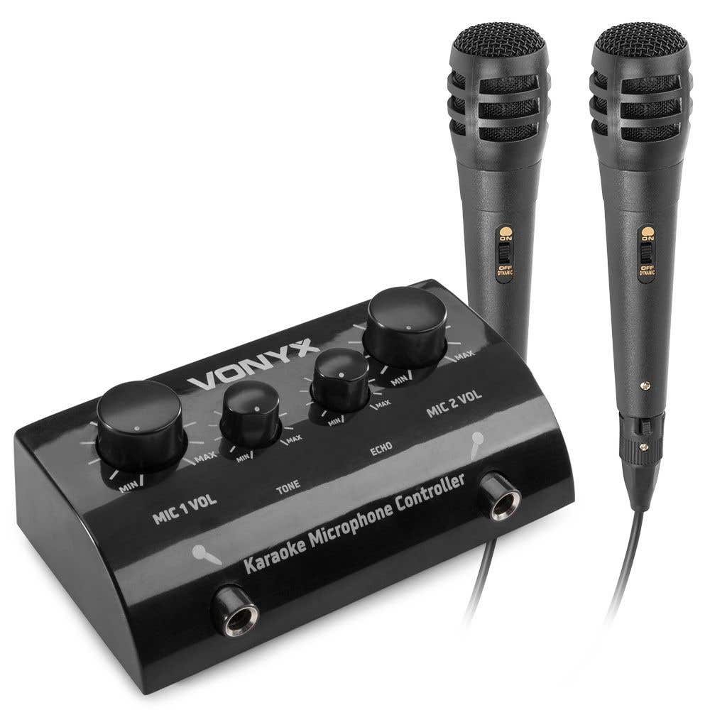 B-Ware - Vonyx AV430B Karaokeanlage mit 2x-Karaokemikrofon und Mischpult – Schwarz
