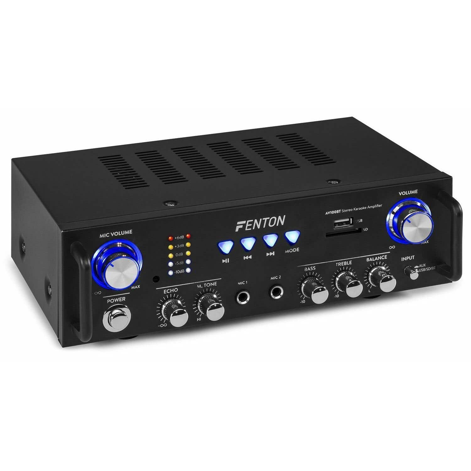 Fenton AV100BT Stereo-HiFi-Verstärker mit Bluetooth - 2x 50 Watt
