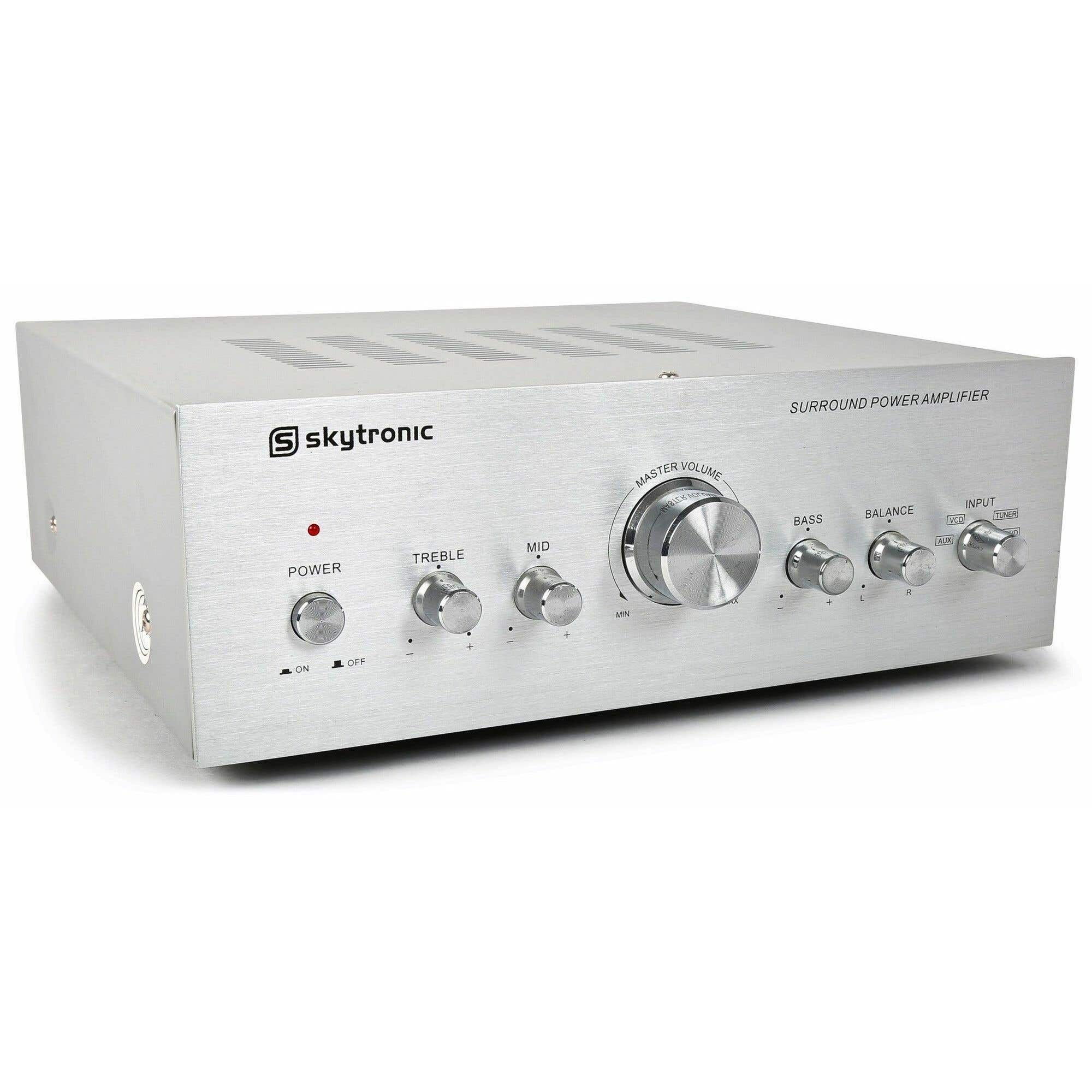 Skytronic AV400 Stereo-Verstärker 400 W mit 4 Eingängen