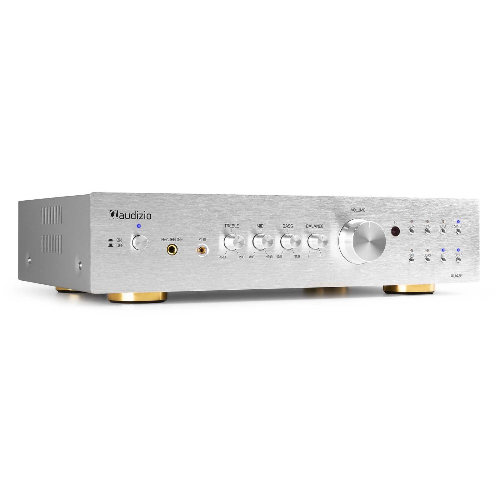 Audizio AD420A 4-Kanal HiFi Verstärker 400 Watt Amplifier - Silber