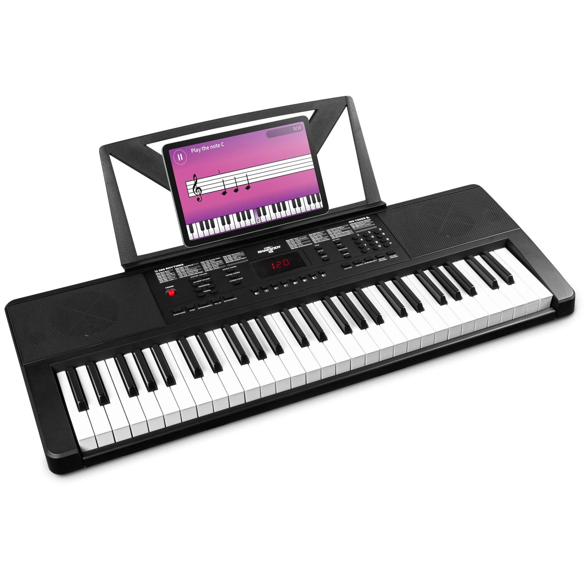 MAX Rhapsody54 Keyboard-Piano mit 54 Tasten - Für Anfänger - Mit Notenhalter, 50 Demosongs und 300 Rhythmen