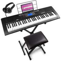 MAX Rhapsody61 Keyboard-Komplett-Set mit Keyboard Ständer, Keyboard Hocker und Kopfhörer