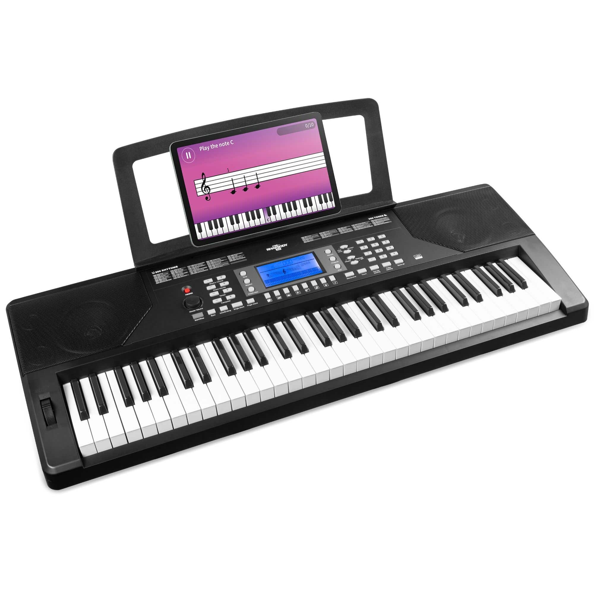 MAX Rhapsody61P Keyboard mit 61 Tasten - Anschlagdynamik - Midi Keyboard