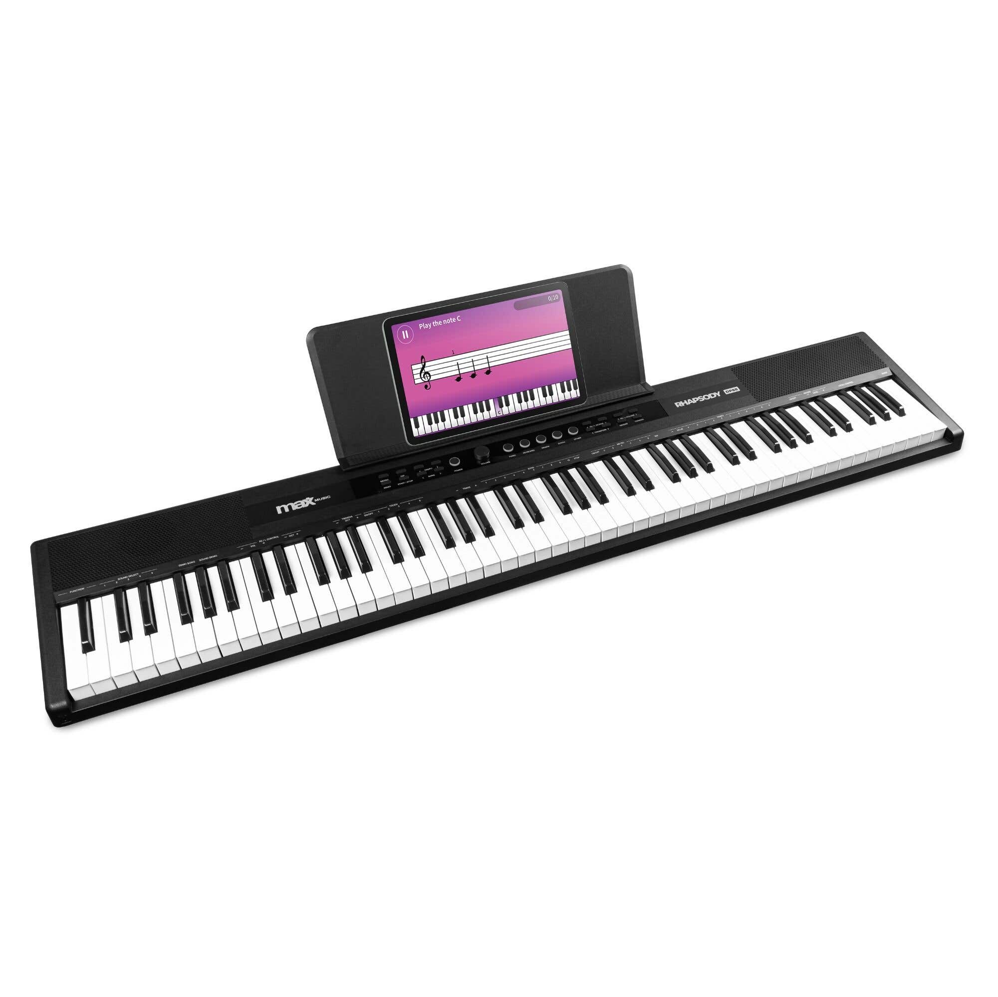MAX RhapsodyDP88 Digital Piano Keyboard - Professionelles E Klavier mit 88 anschlagdynamischen Tasten