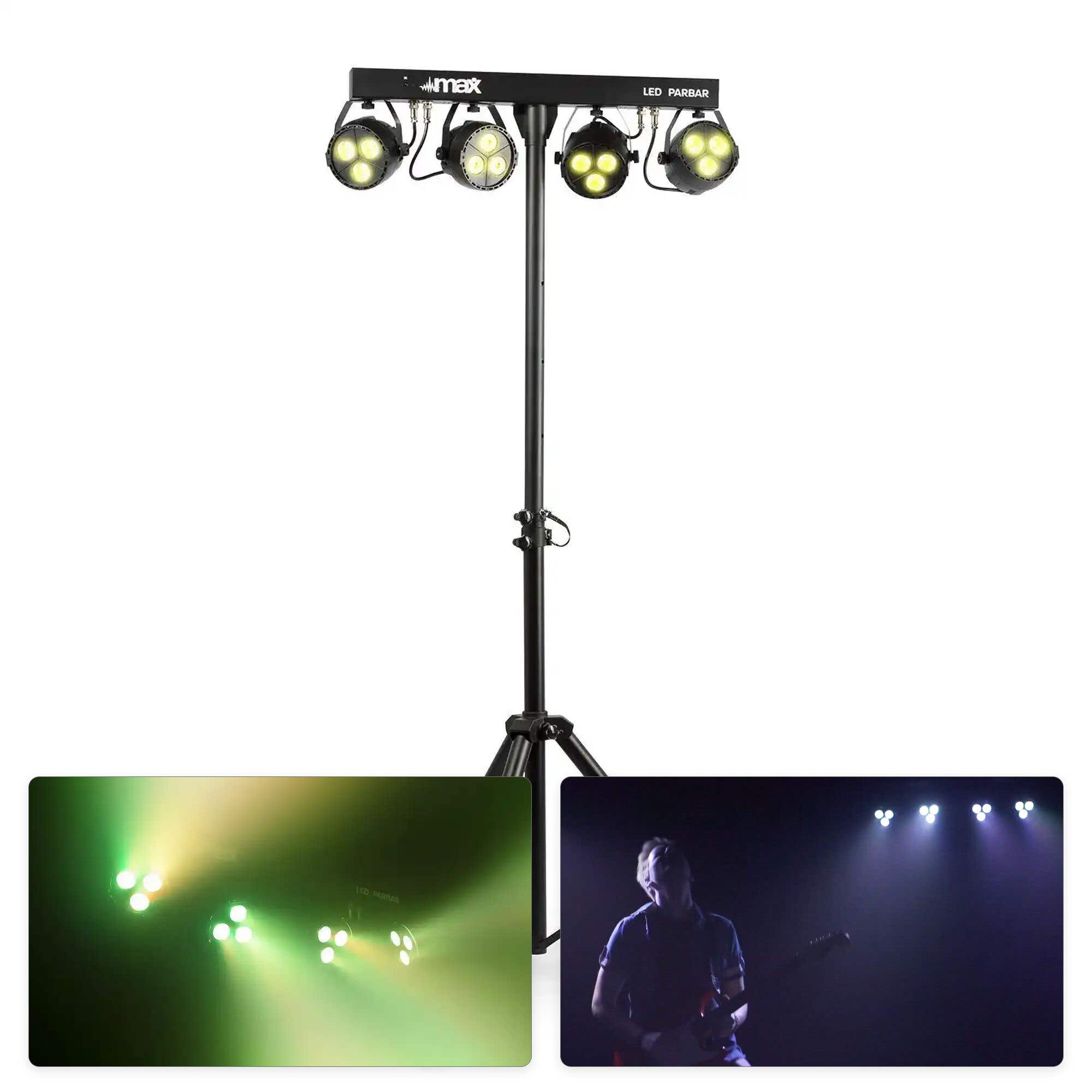 MAX PARBAR mit RGBW-LEDs 3x 3 W inkl. Stativ und Fernbedienung