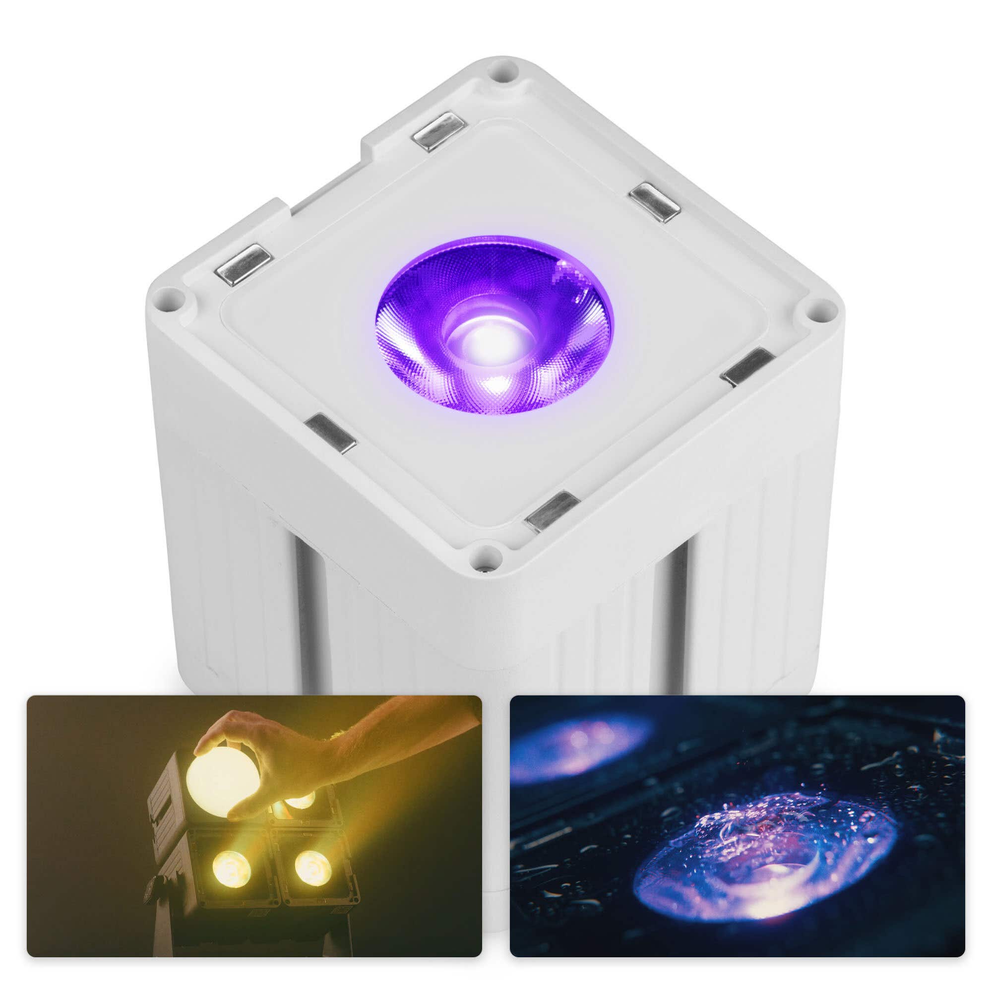 BeamZ Professional KUBE20WH Uplight LED Akku Strahler RGBWA-UV für Indoor und Outdoor