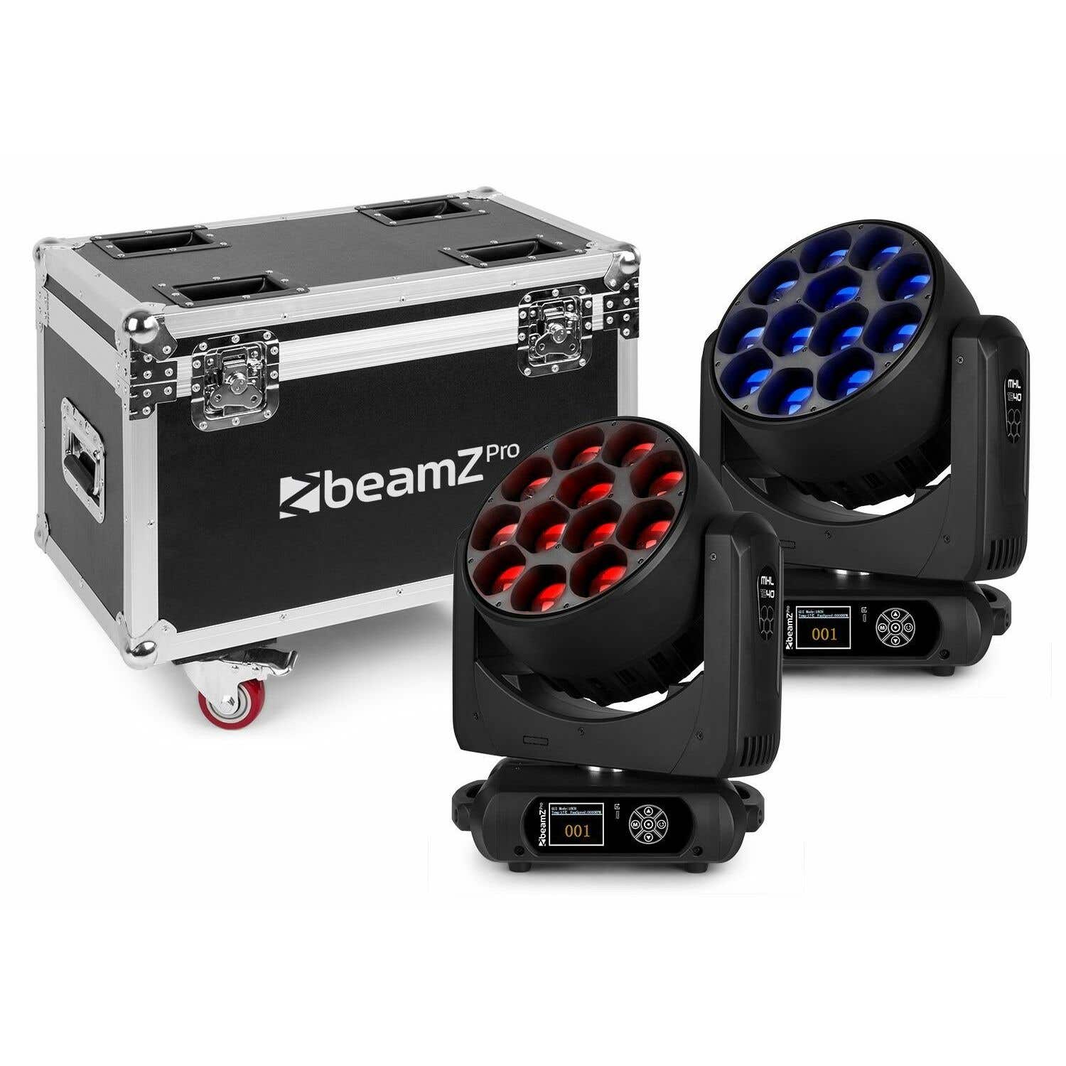 BeamZ MHL1240 Moving Head 12x 40 Watt - 2 x im Flightcase