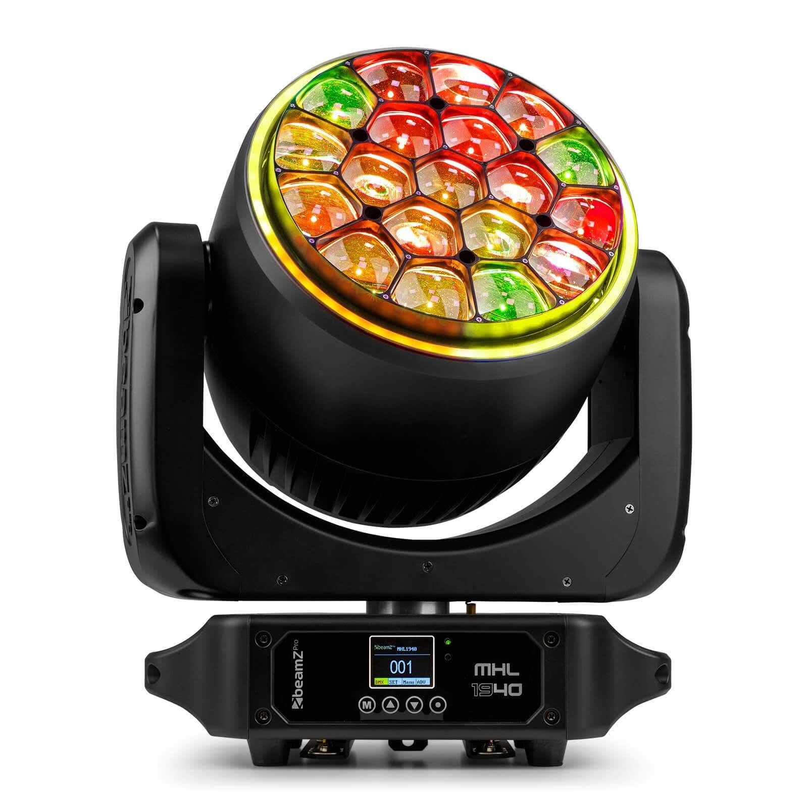 BeamZ MHL 1940 LED Moving Head Washer mit Zoomfunktion 19x40 Watt LED mit Pixelring, Single PC, MS,