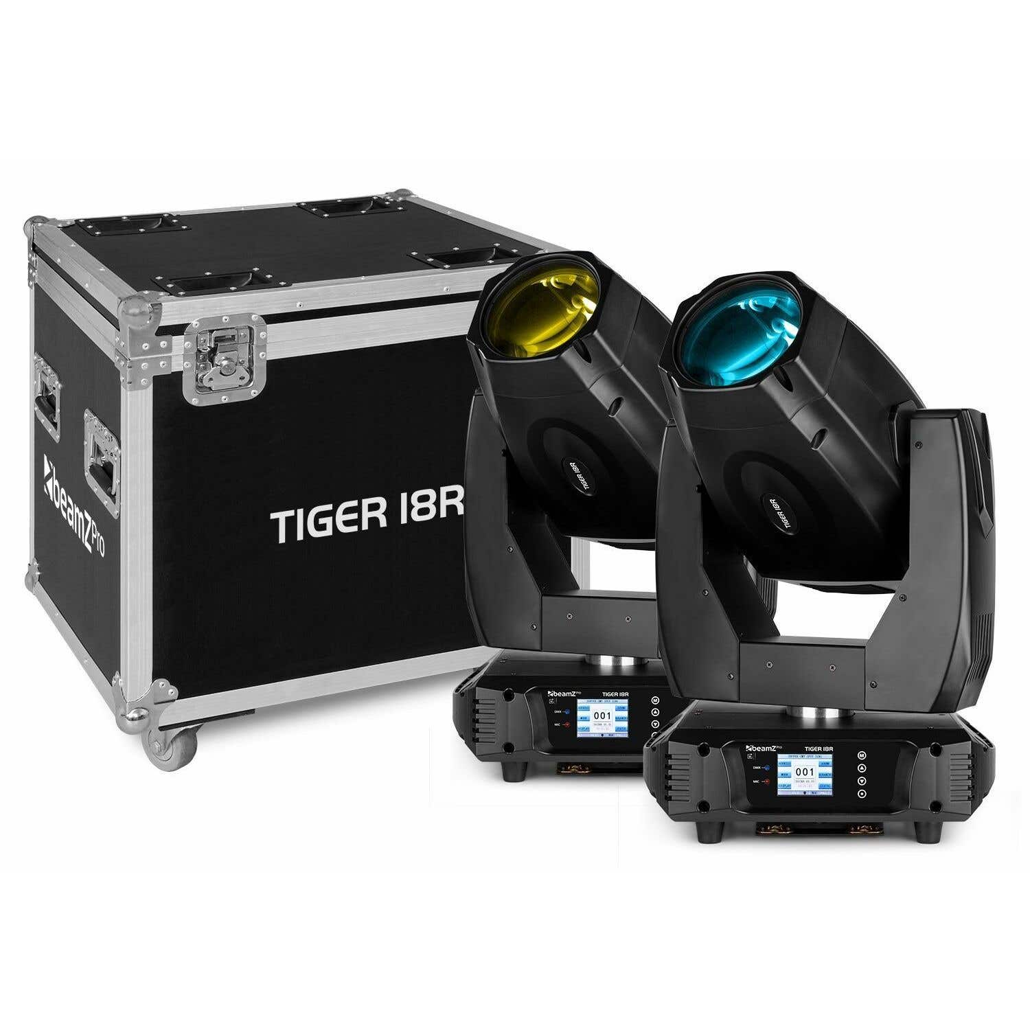 BeamZ Tiger 18R CMY Moving Head 380 Watt – 2x im Transportkoffer