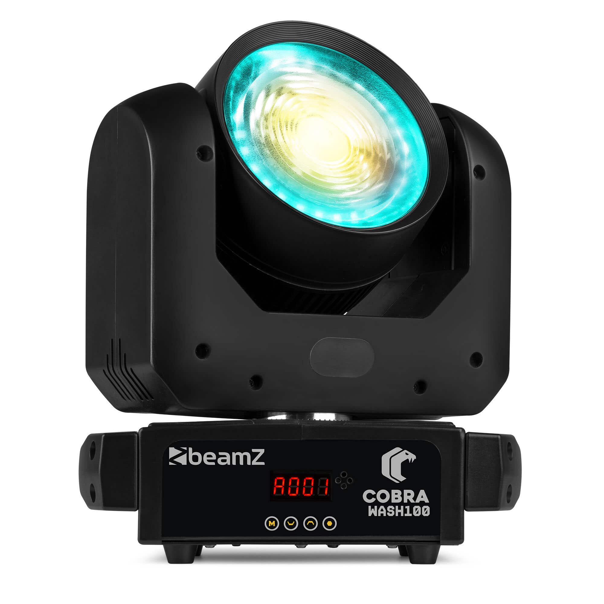 BeamZ Cobra Wash100 Moving Head mit LED-Ring – CW/WW – 100 Watt