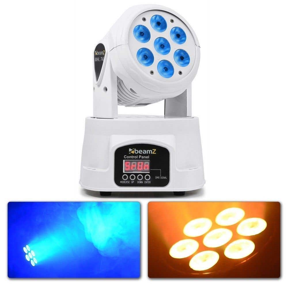 BeamZ MHL74 Movinghead Wash mit 7x 10 W Quad LEDs - WEISS