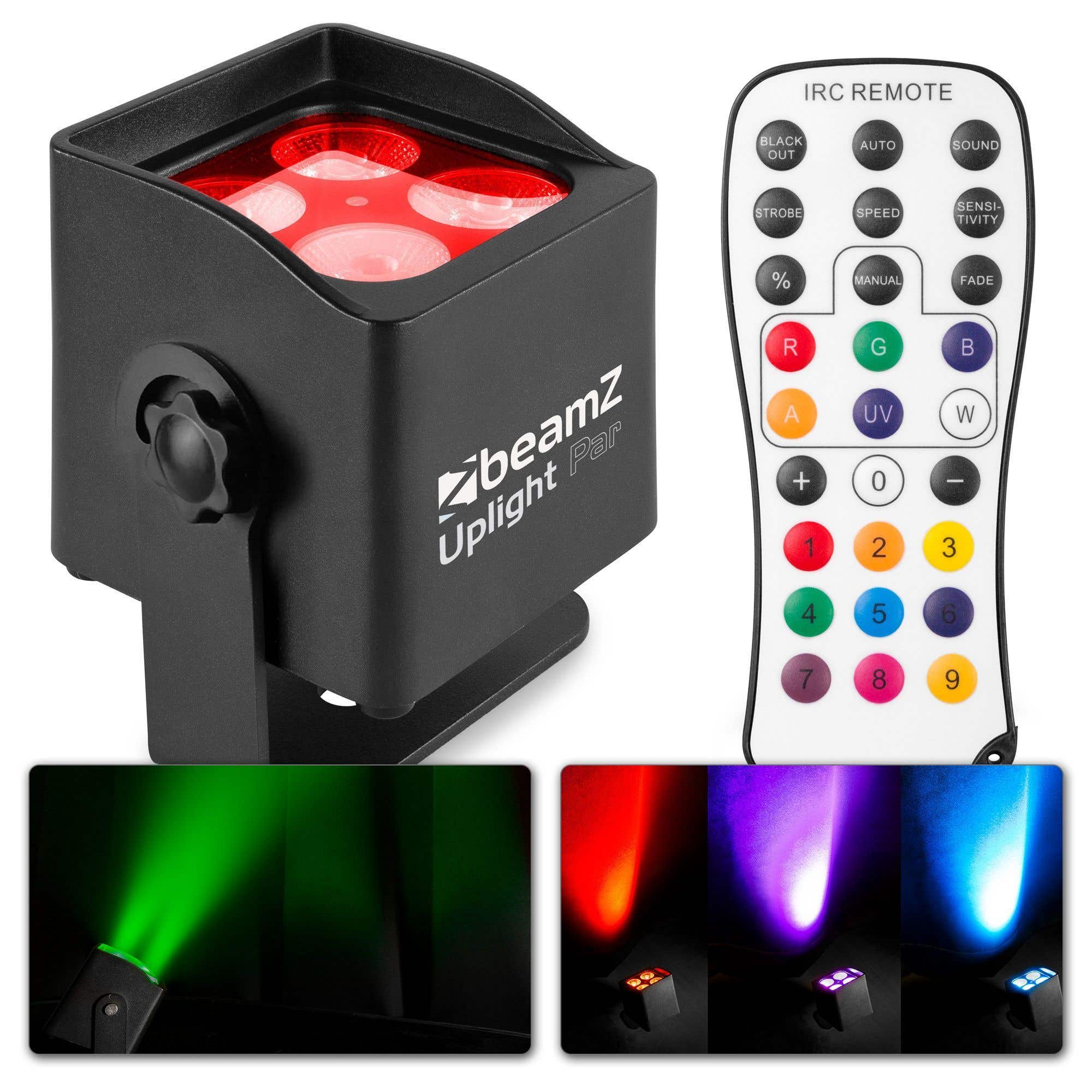 BeamZ BBP44 kompaktes Akku-Uplight RGBW LED Strahler 25h Akkulaufzeit, Outdoor IP65 mit Fernbedienung