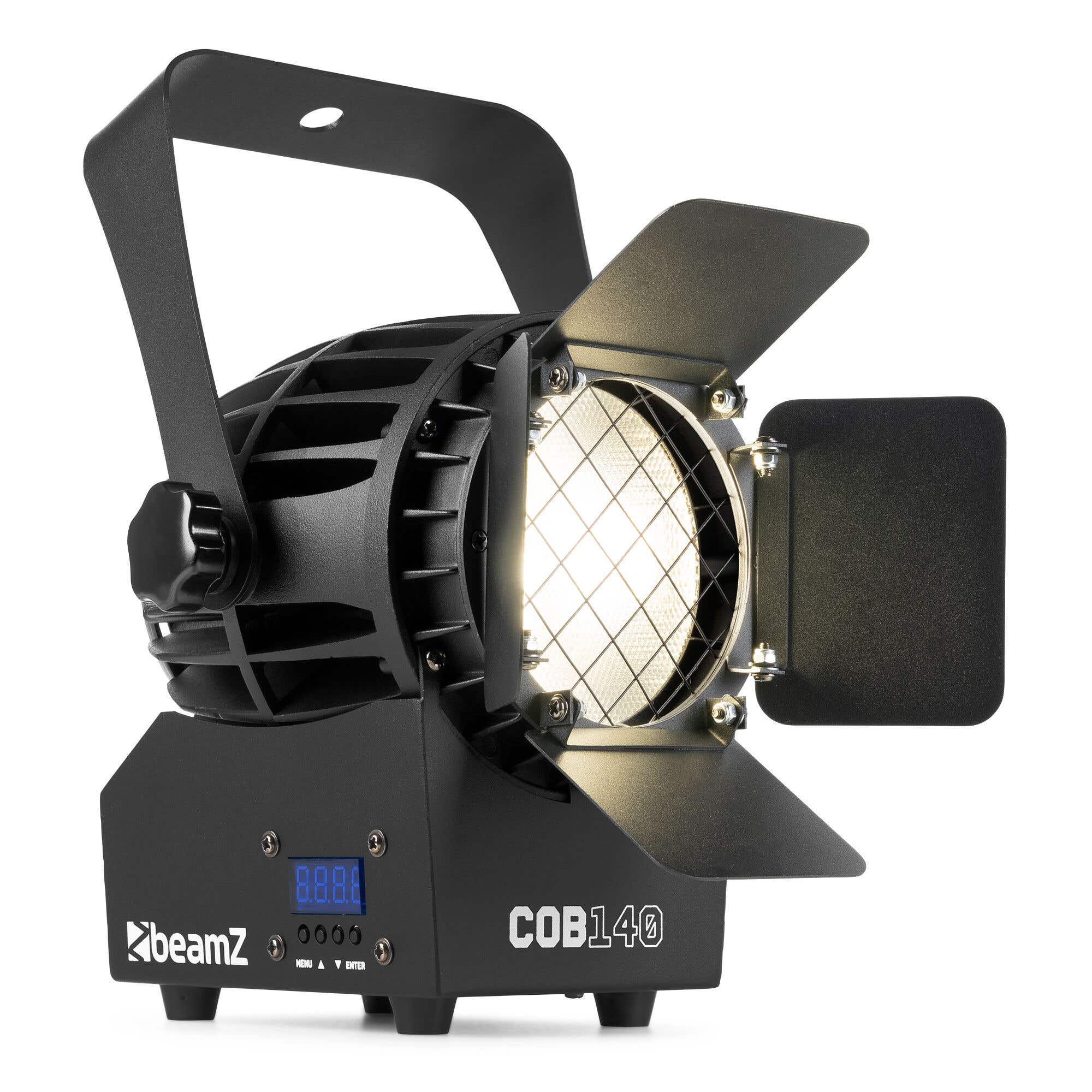 BeamZ COB140 LED Spot - Leistungsstarker COB Scheinwerfer mit Dual White LED & Barndoors - 150W