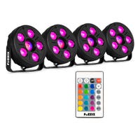 Fuzzix Comet M06 LED Par Set – 4 LED-Pars mit Jellyball & Fernbedienung – RGB Discolampen