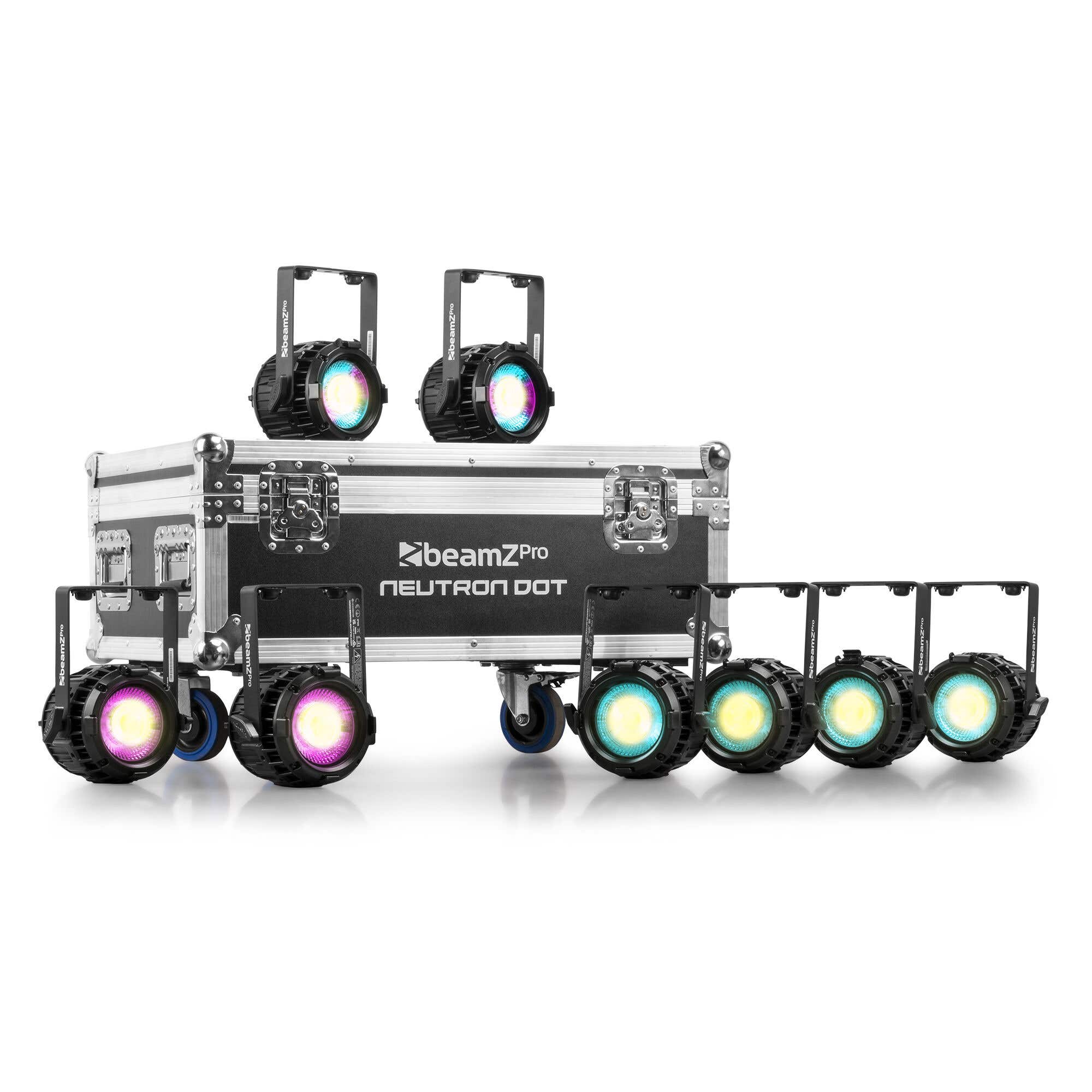 BeamZ Professional Set Neutron-Dot Kombi-Blinder 8er Tour Set inkl. Flightcase – IP65 – RGB - WW