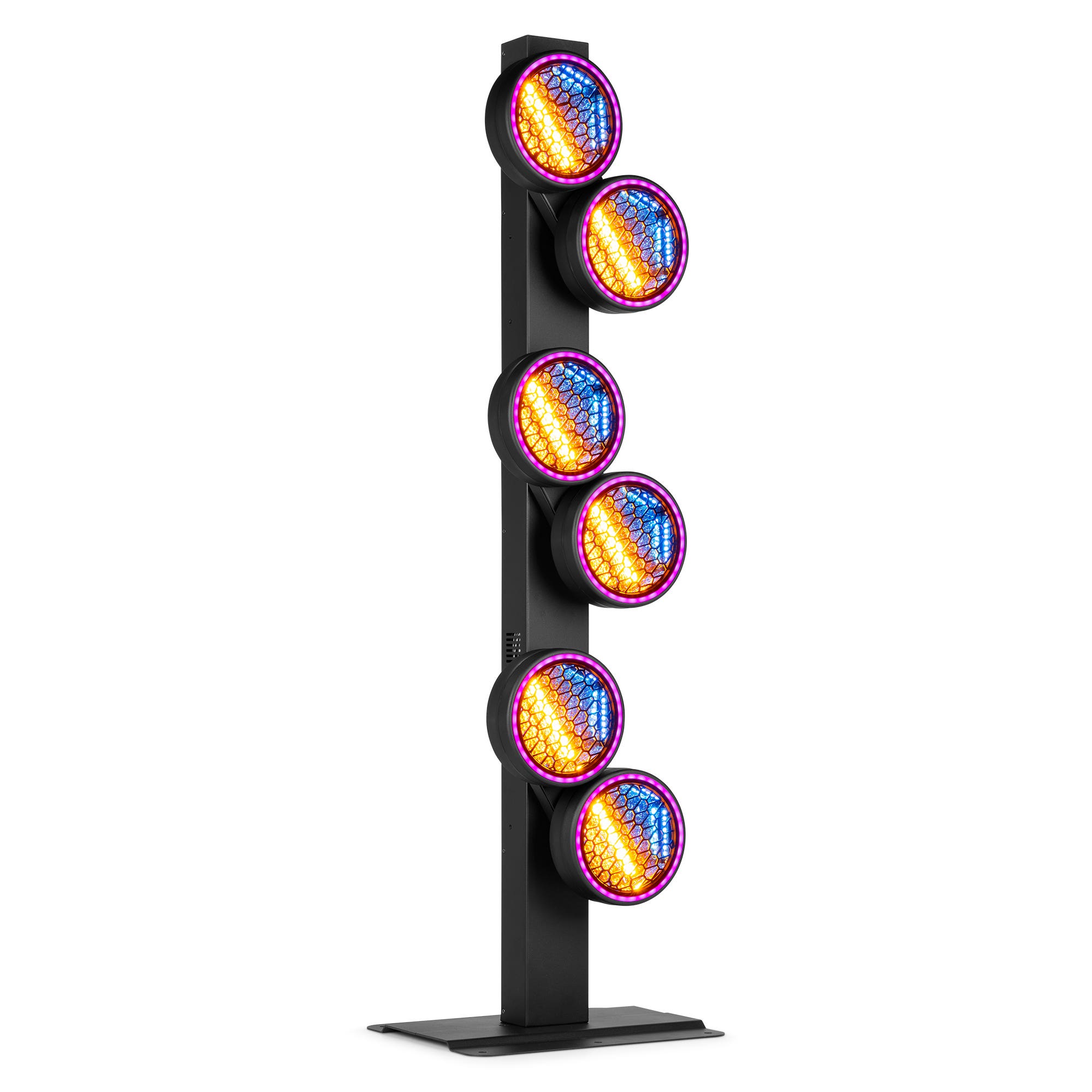 BeamZ RB640 Lichteffekt - 6x rotierende Retro Blinder mit Stativ - 6x 40W RGBA LEDs