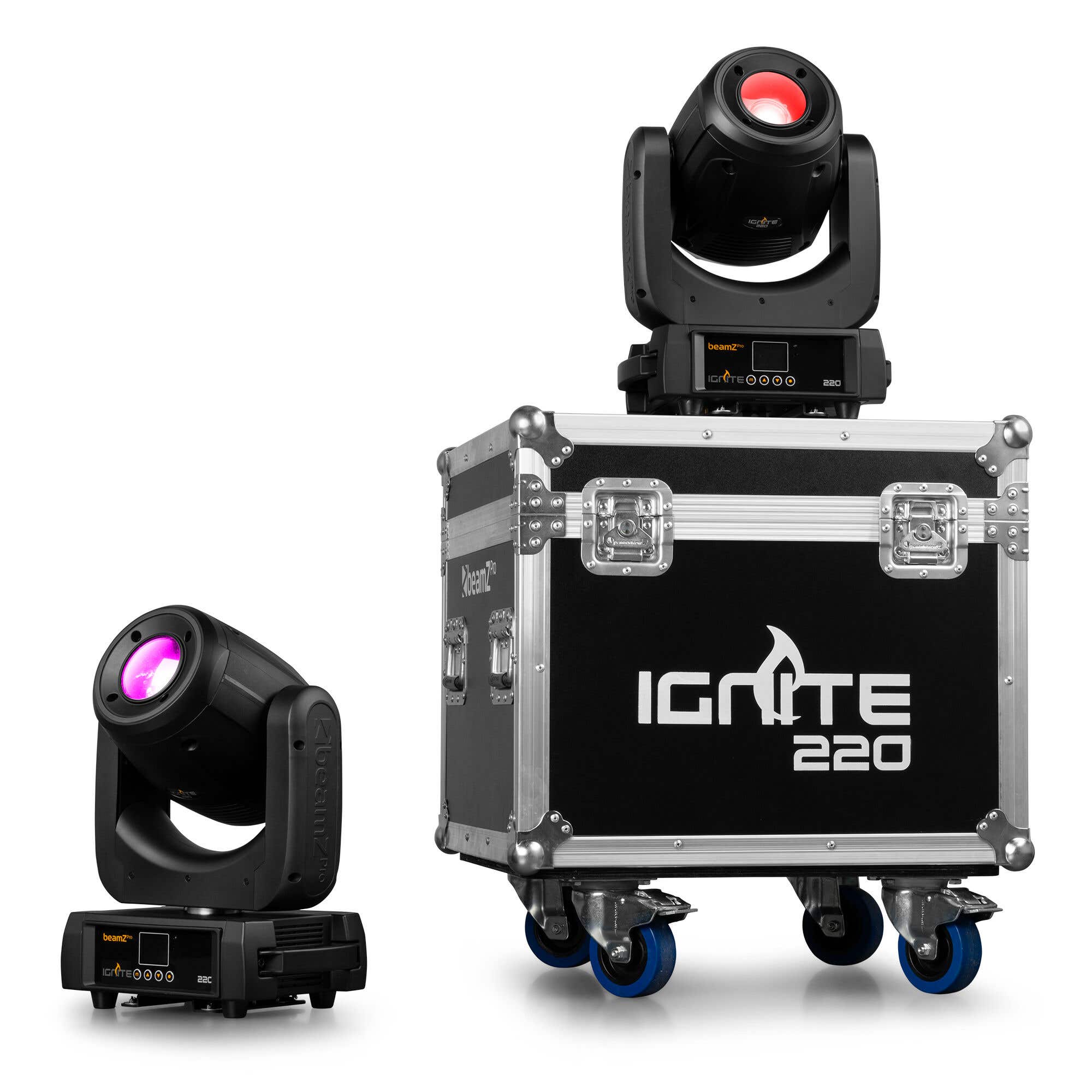 BeamZ Professional IGNITE220 Moving Head Set mit 2 Stück im Flightcase