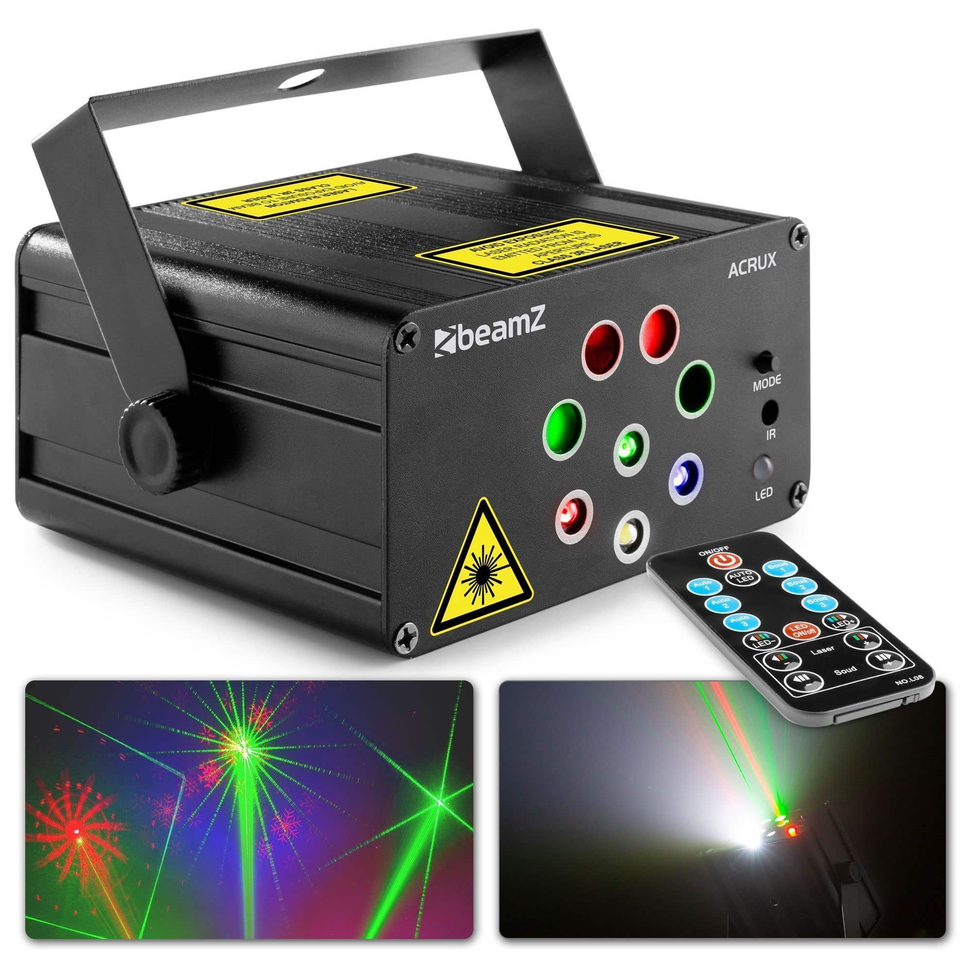 B-Ware - BeamZ Acrux Party-Laser mit 4 Lasern und farbigen LEDs
