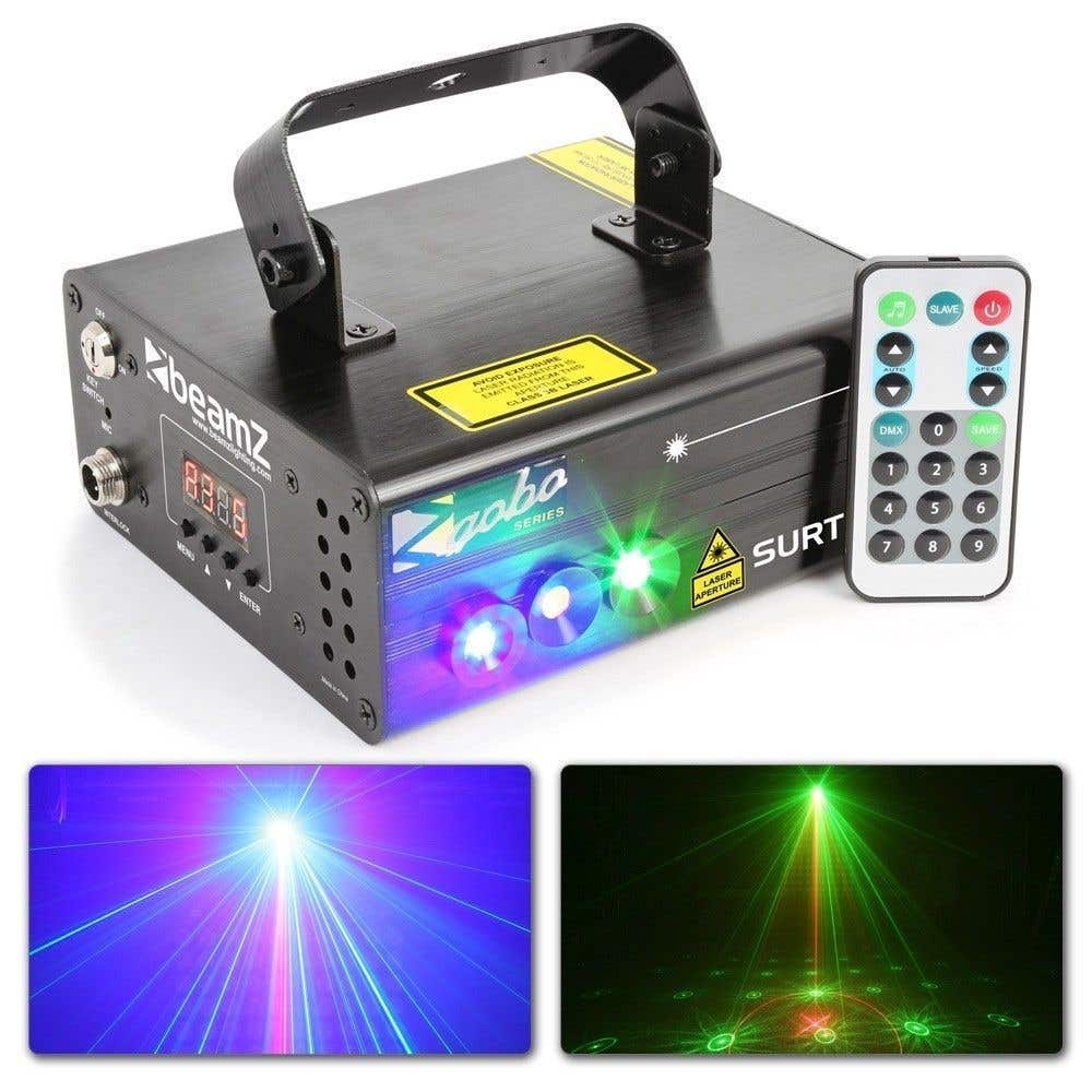 B-Ware - BeamZ Surtur II Doppellaser Rot Grün mit Gobo und blauem LED-Effekt