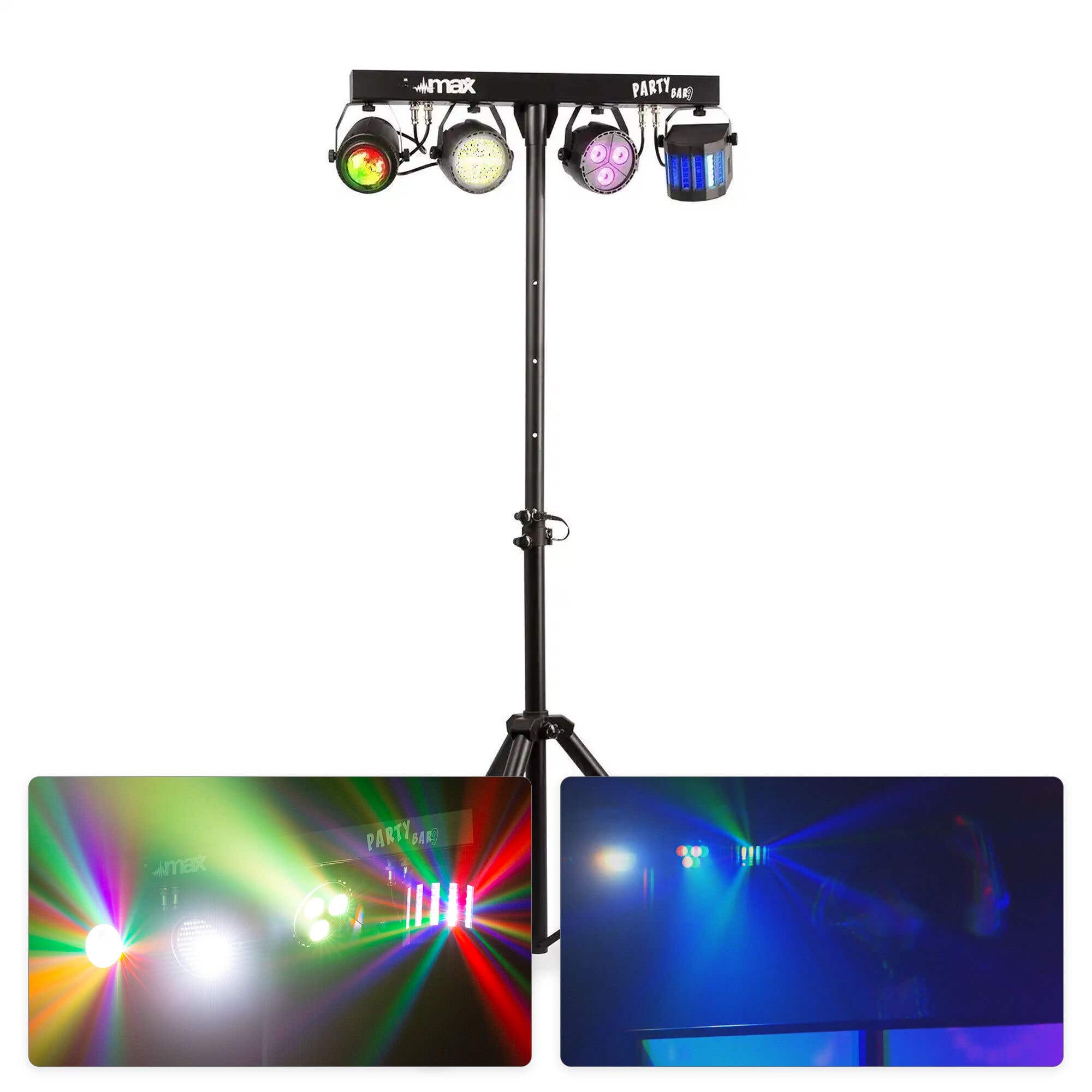 MAX Partybar09 Lichtset - Jelly Moon, Derby, PAR-Spot und Stroboskop