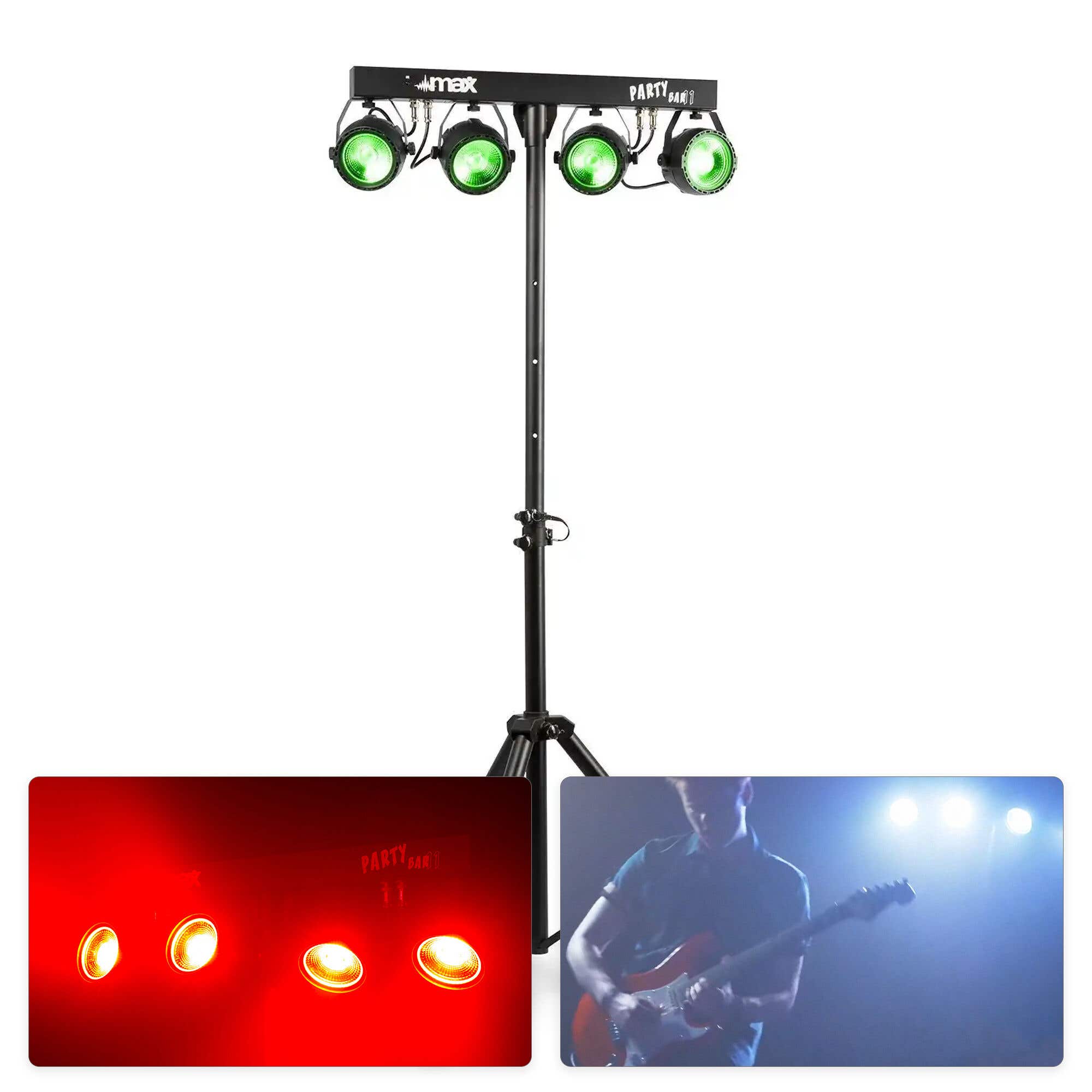 MAX Partybar11 Lichtset- 4x 20 W COB Par + Stativ