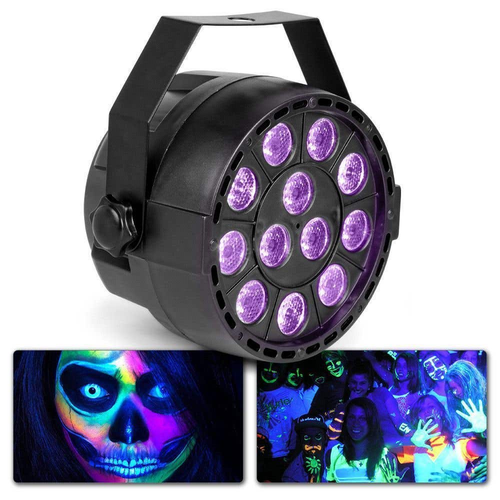 MAX Blacklight PartyPar mit 12x 1 W UV-LEDs und DMX