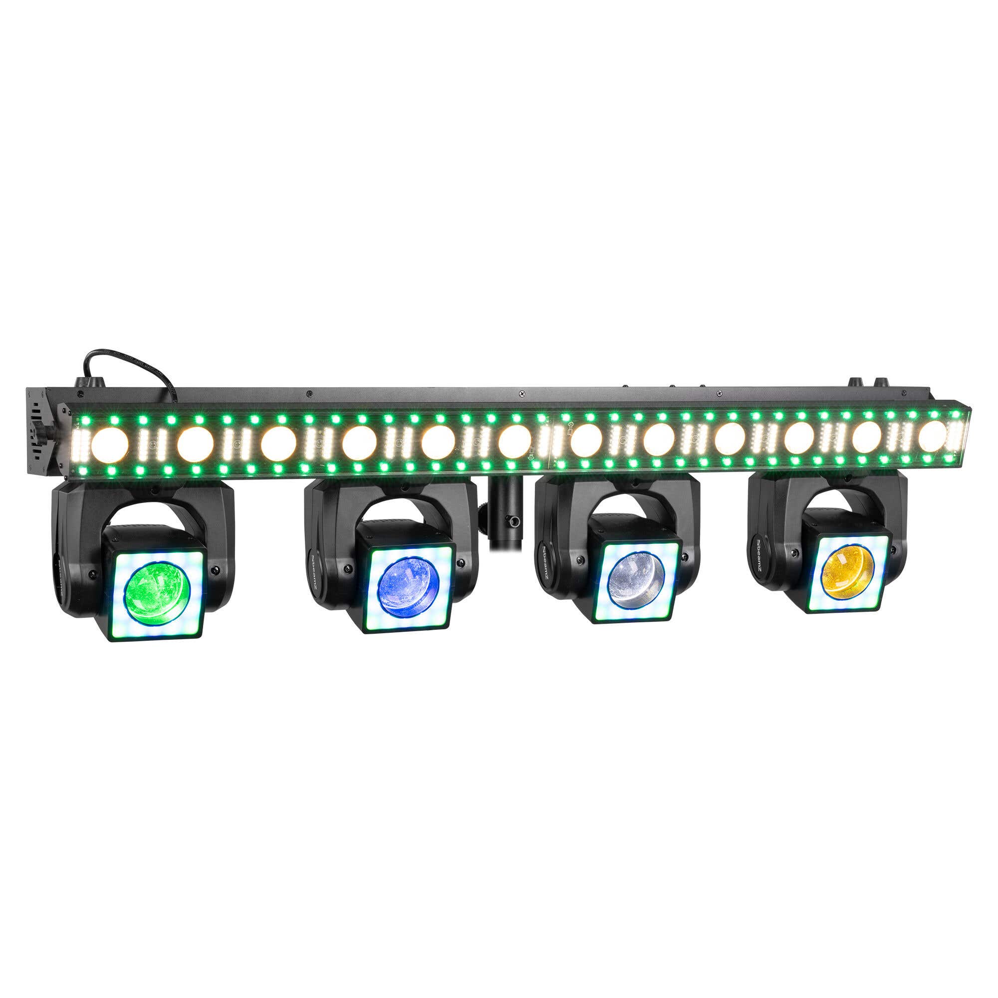 BeamZ ShowBar GO Edge – Moving Head LED Bar mit 4 Moving Heads – LED Bar & Stroboskop RGBWA