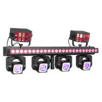 BeamZ ShowBar GO Ultra – Moving Head Bar mit 4 Moving Heads – LED Bar & 2 Derby LED RGBW