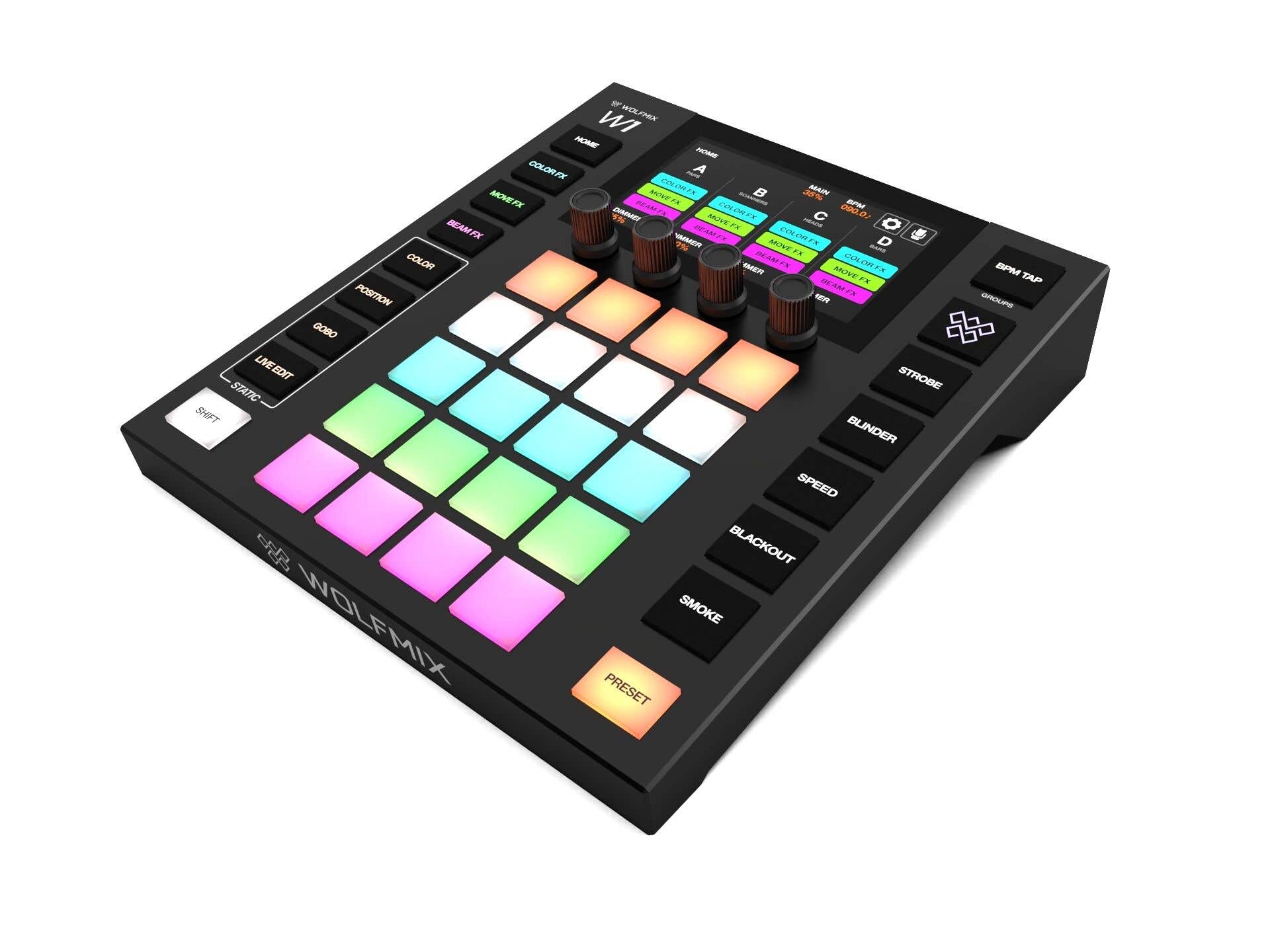 Wolfmix W1 MK2 DMX Controller – Standalone Lichtsteuerung – Bis zu 4 DMX-Universen
