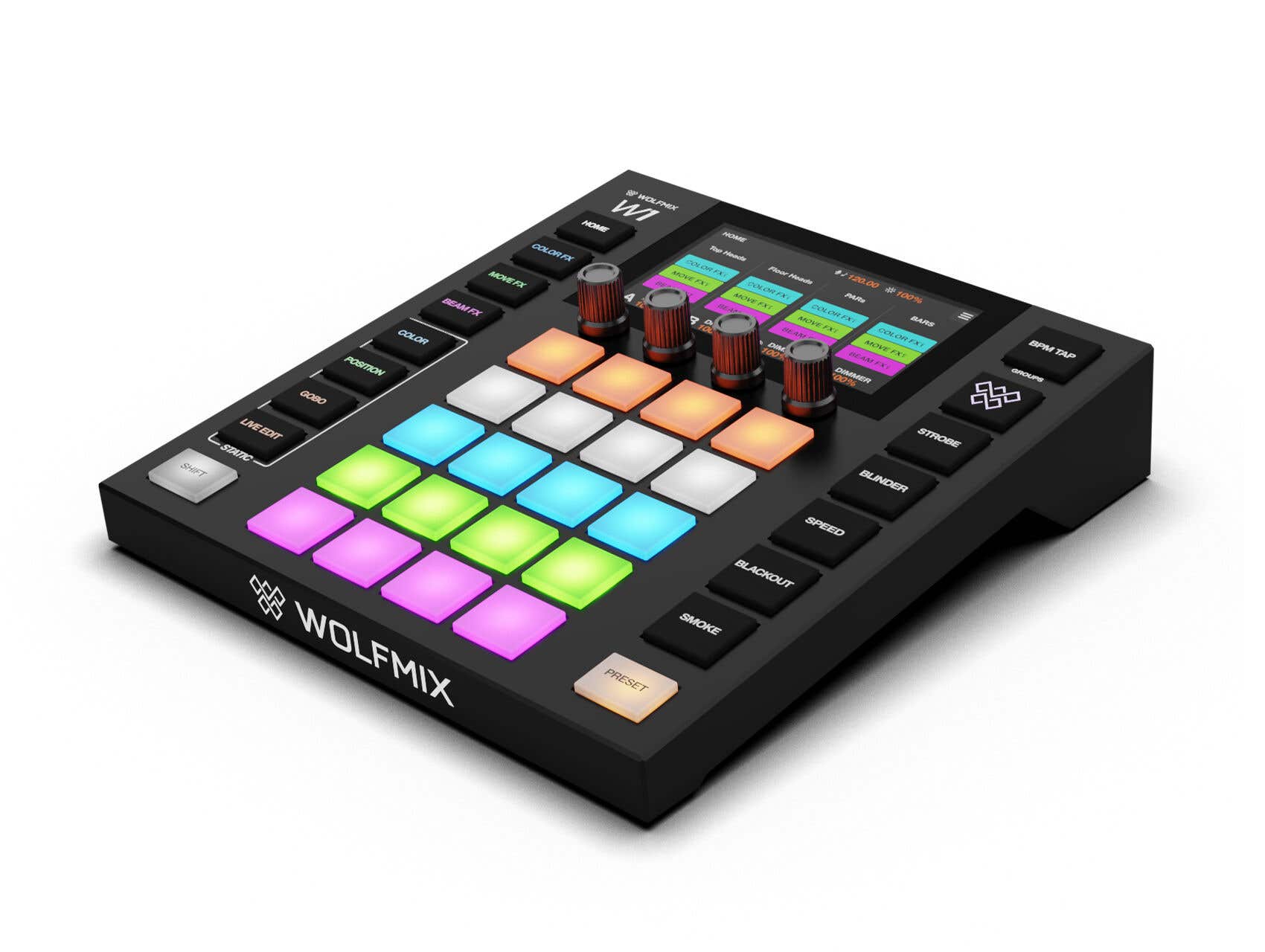 Wolfmix W1 MK3 DMX Controller – Standalone Lichtsteuerung – Bis zu 4 DMX-Universen
