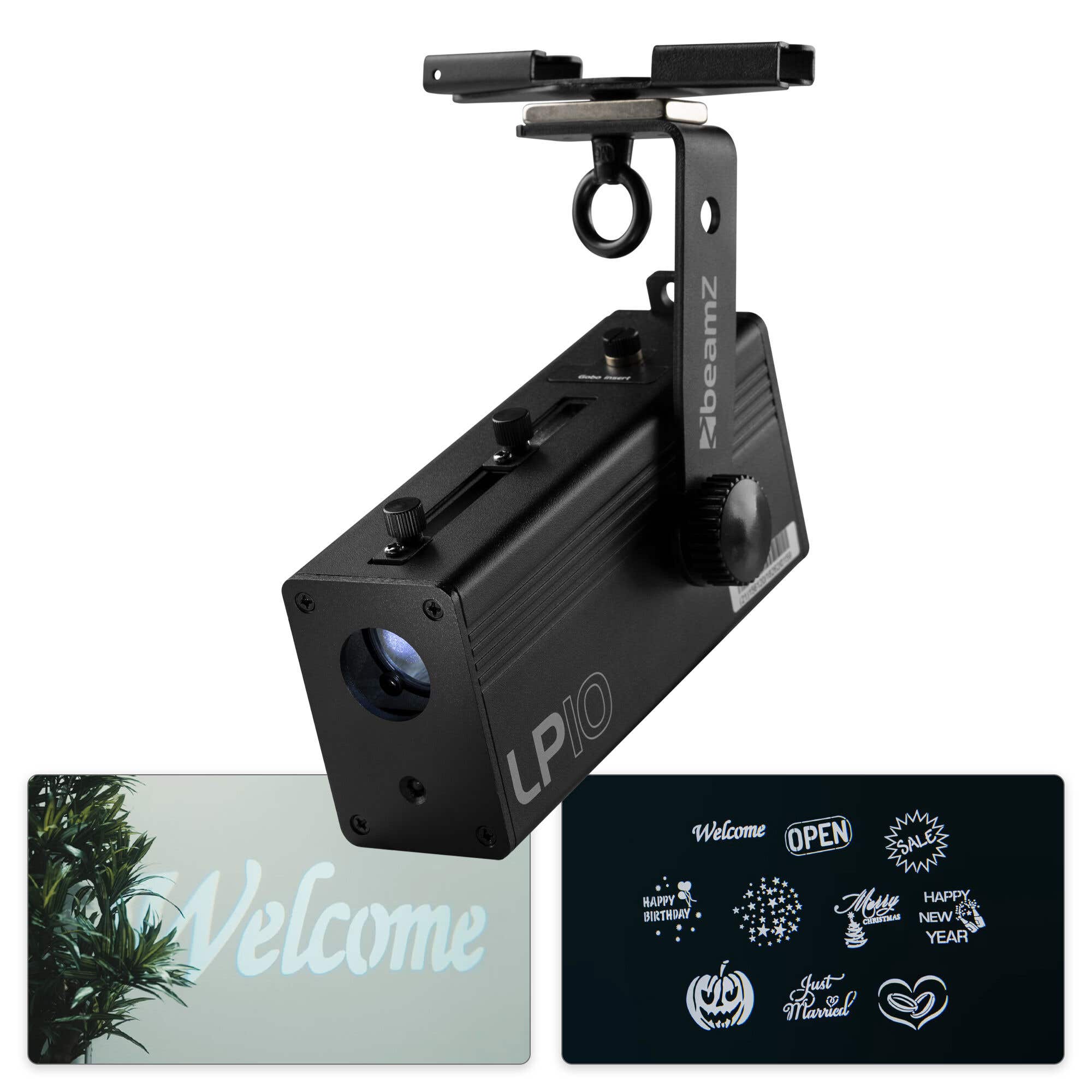 BeamZ LP10 Gobo Projektor - Inklusive 10 Gobos - Logo Projektor Aluminiumgehäuse 