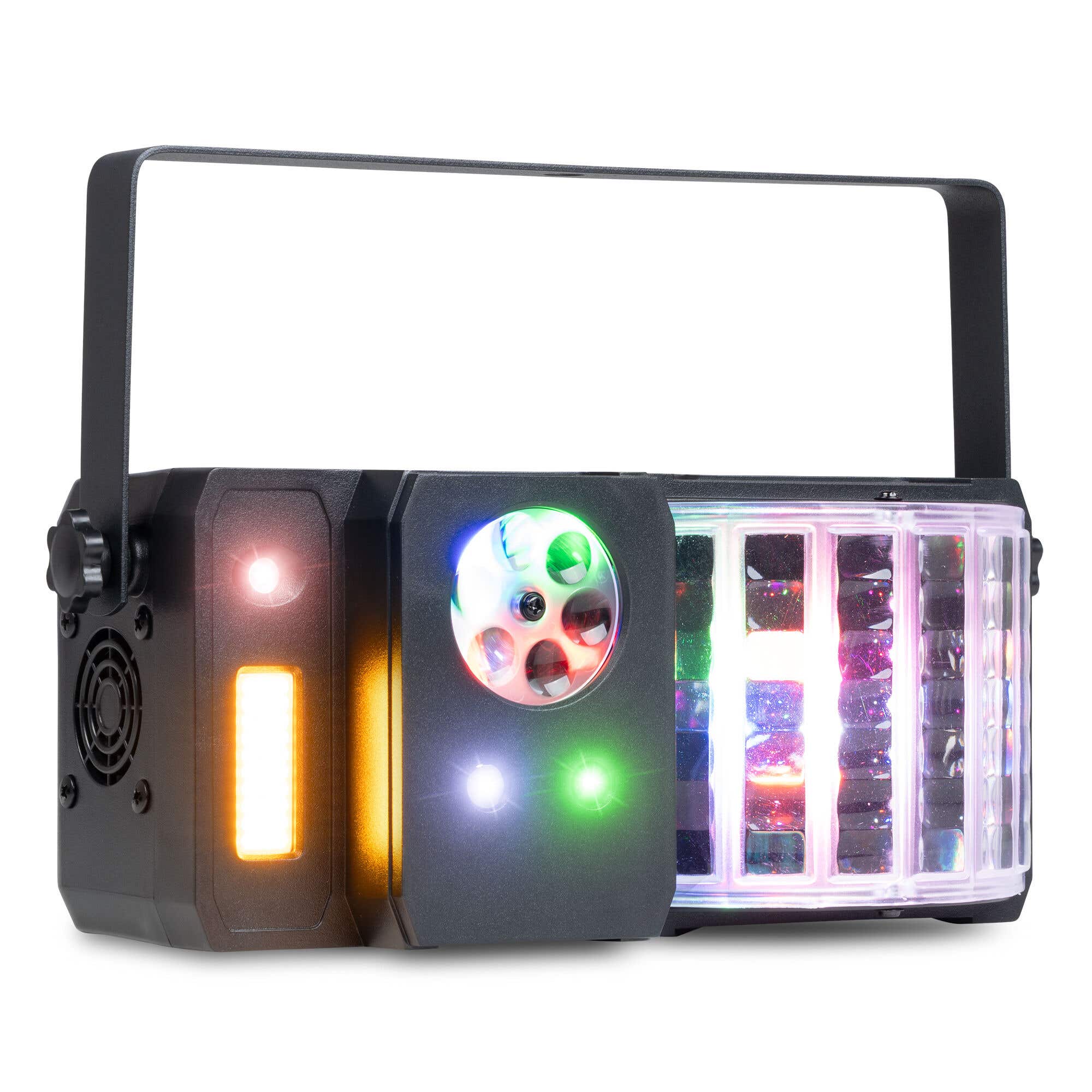 Fuzzix Stellar1 LED Partylicht– Discolicht – Multi DJ-Effekt – RGBW LEDs, Gobos, Stroboskop