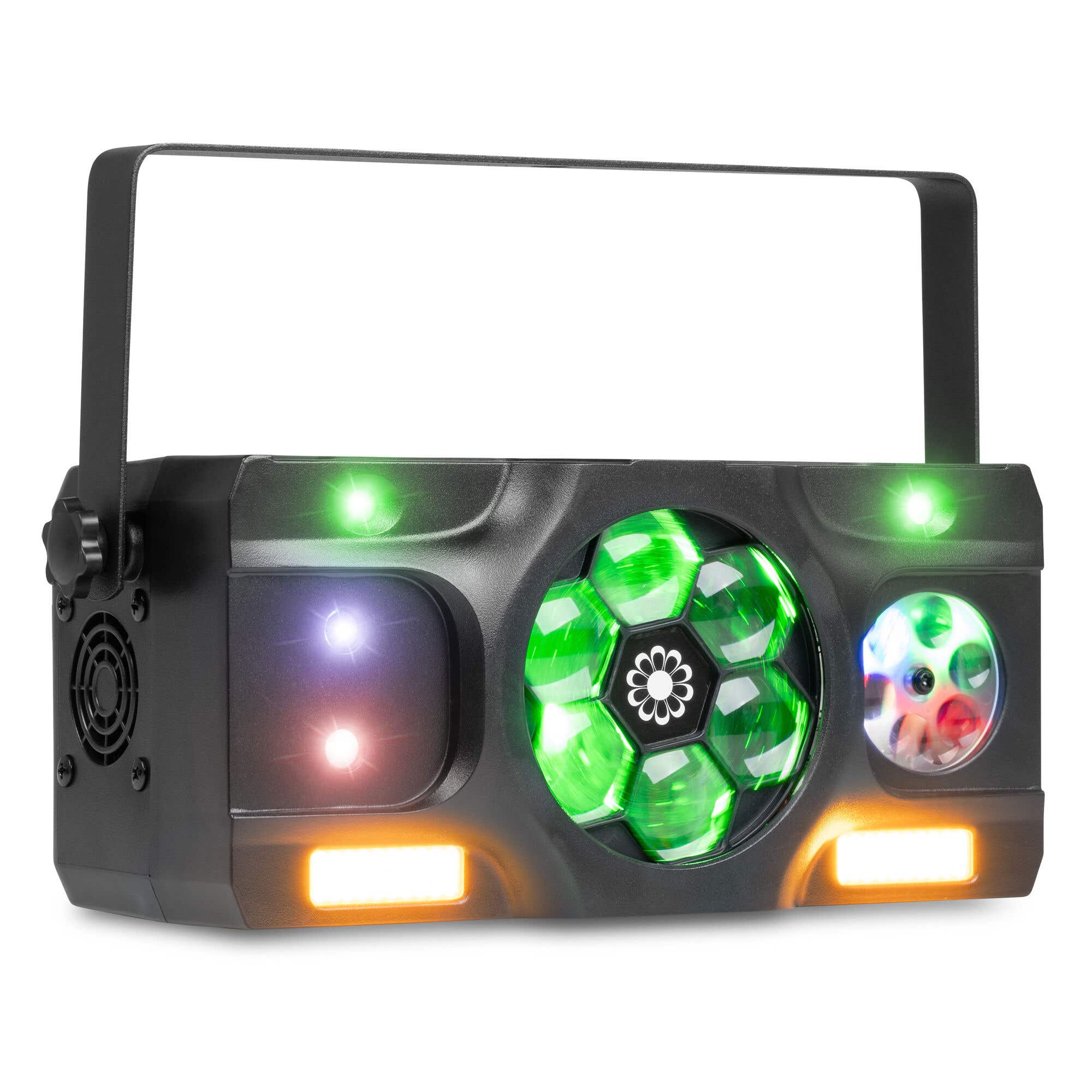 Fuzzix Stellar2 LED Partylicht - Discolampe - Multi DJ-Effekt - RGBW LEDs, Gobos & Stroboskop