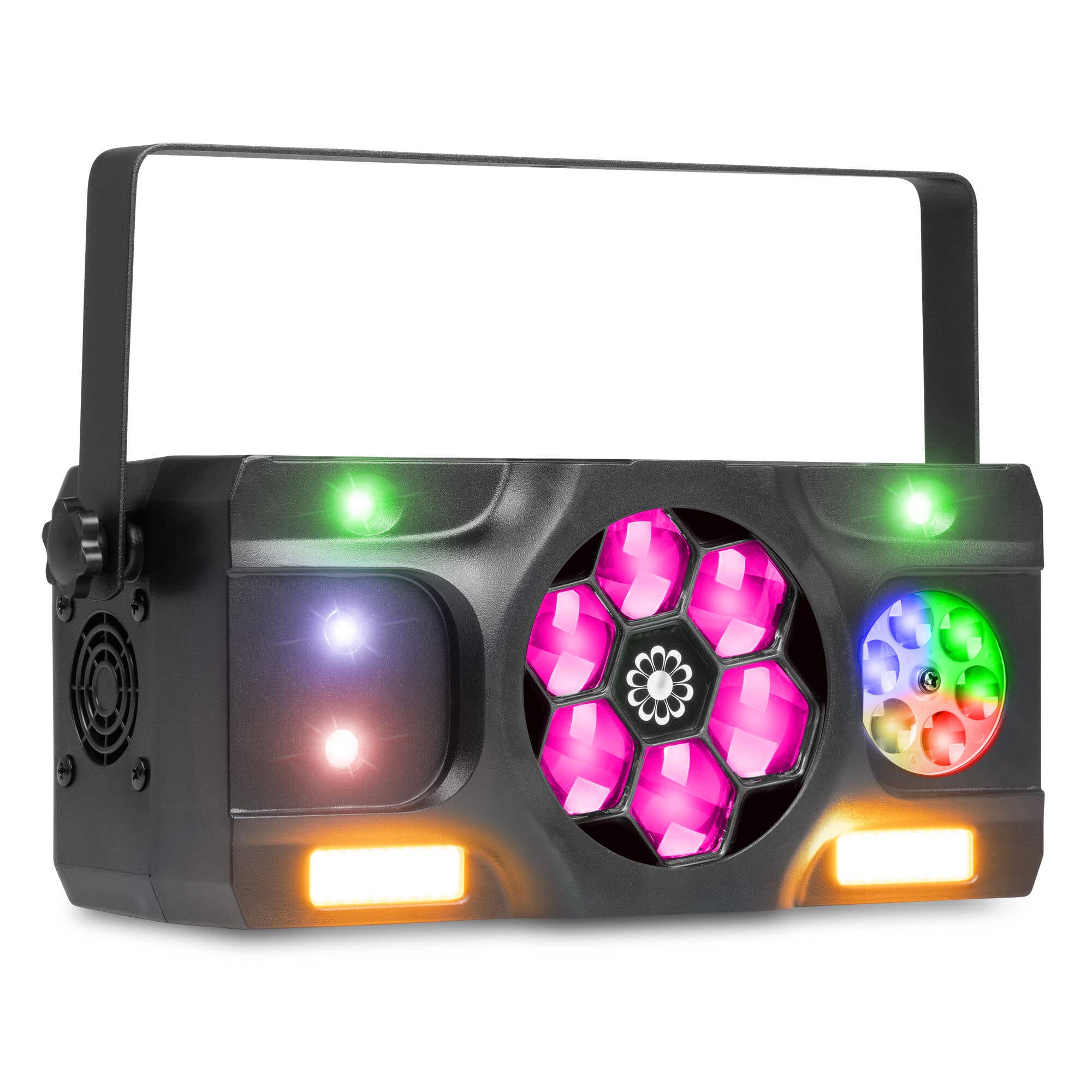 Fuzzix Stellar2 LED Partylicht - Discolampe - Multi DJ-Effekt - RGBW LEDs, Gobos & Stroboskop