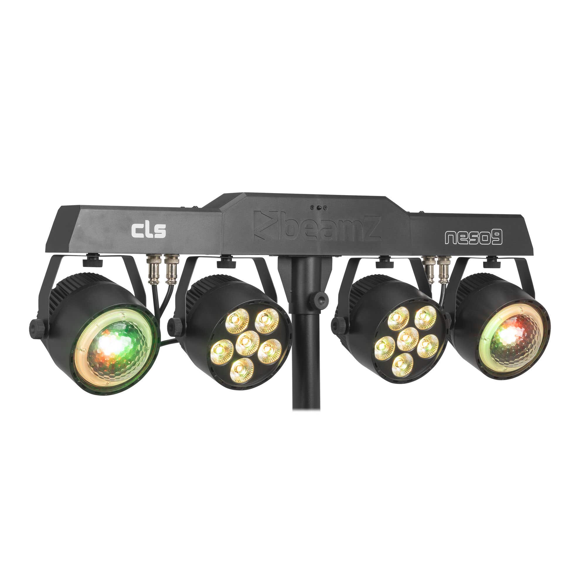 BeamZ CLS Neso9 Party Bar – All in One Partyset mit 2x RGBW LED Par + 2x Jellymoon – Inkl. Stativ
