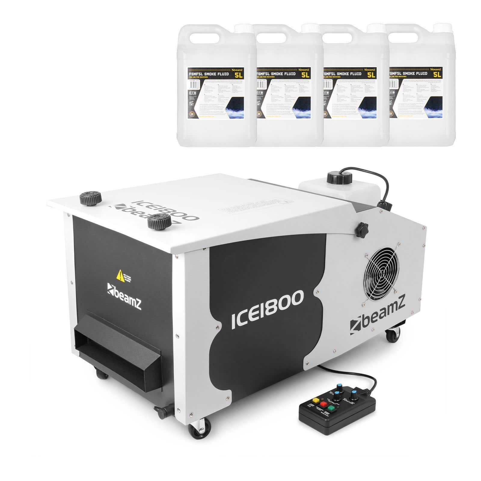BeamZ ICE1800 Nebelmaschine mit Eisfach - Low Fogger - Bodennebel erzeugen - Inkl. 20L Nebelfluid