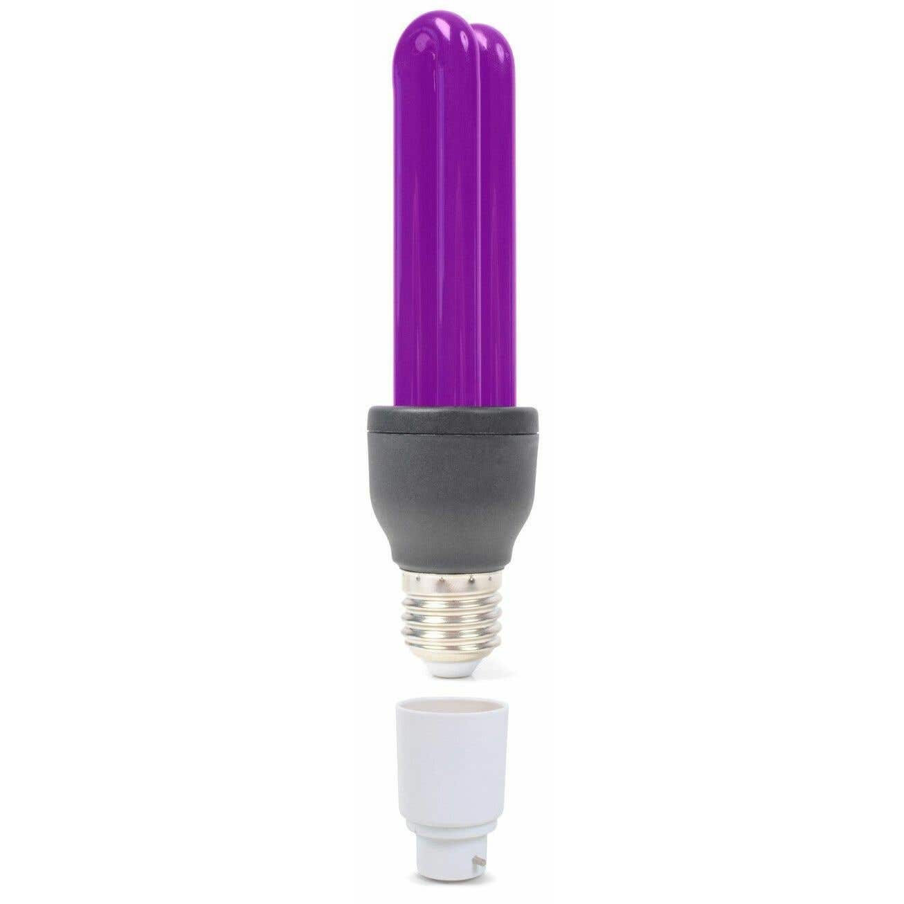 BeamZ Schwarzlicht UV-Energiesparlampe 25 W mit E27-Fassung und Bajonettadapter