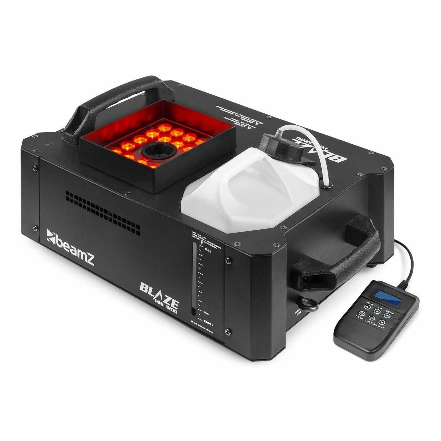 BeamZ Nebelmaschine BLAZE1200 - Horizontale und vertikale Nebelmaschine mit Licht - 1200W