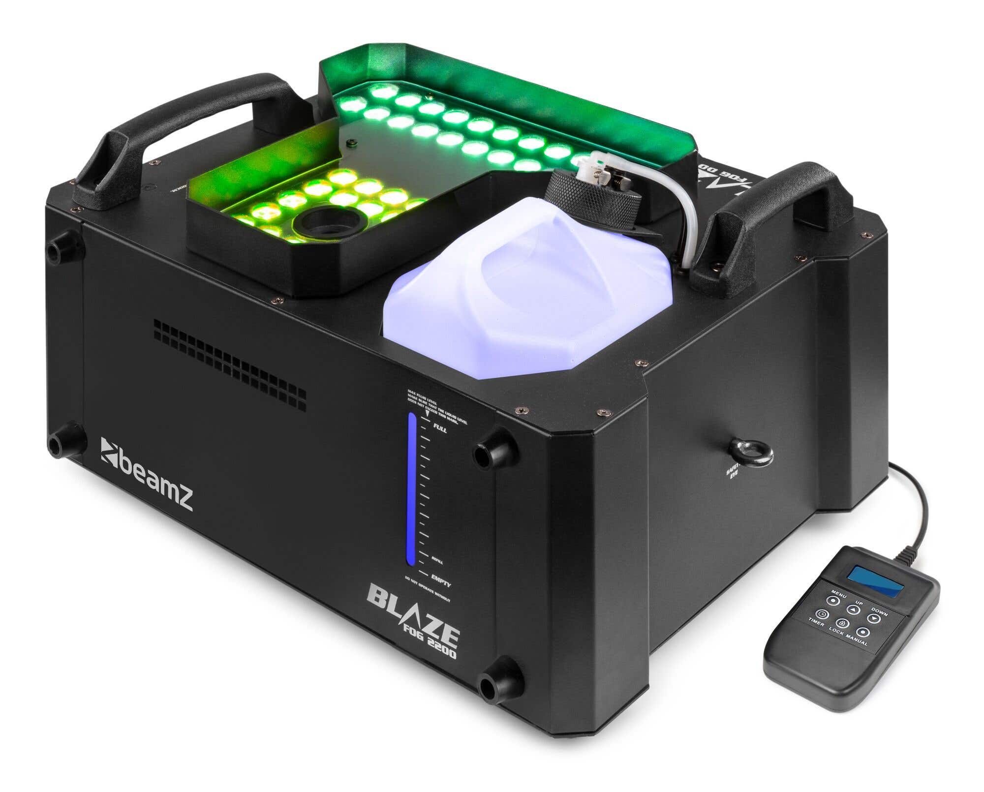 BeamZ Nebelmaschine BLAZE2200 – Horizontal & Vertikal mit Lichteffekten – 2200W