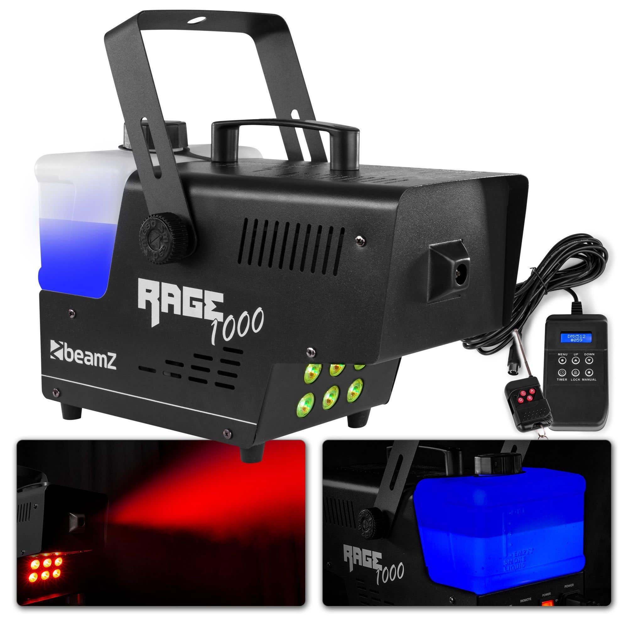 BeamZ Rage1000LED Nebelmaschine mit Funkfernbedienung