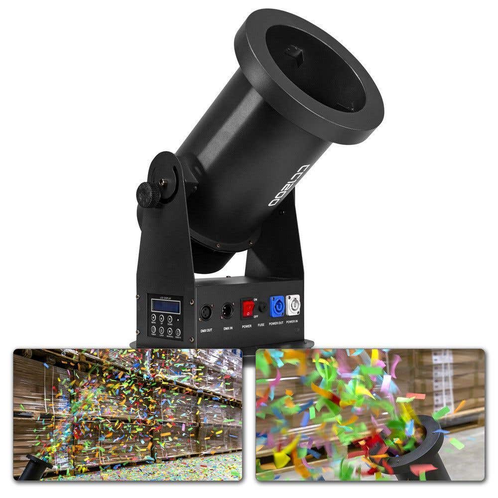 BeamZ CC1200 Confetti launcher met DMX en draadloze afstandsbediening
