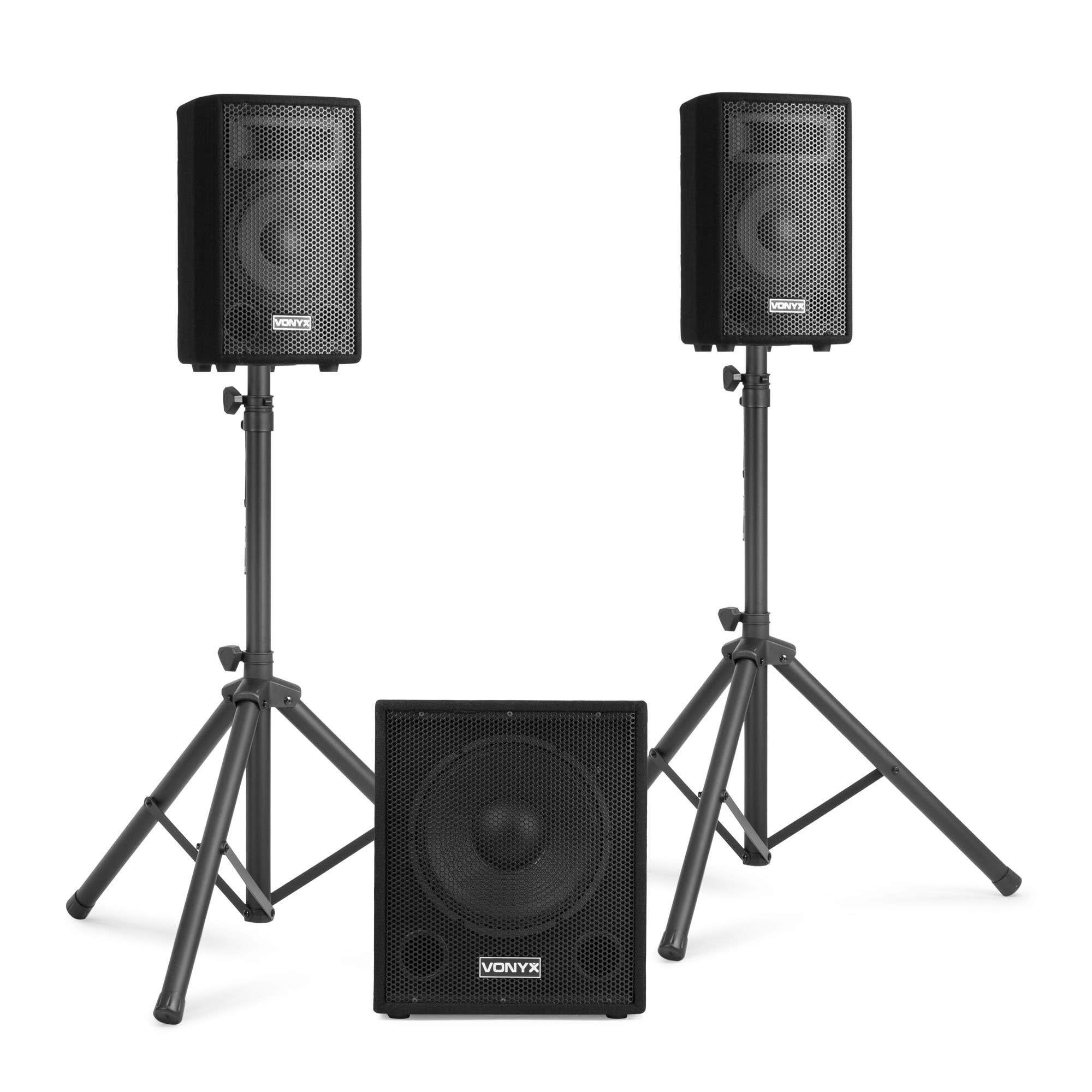 Vonyx VX0812BT PA Anlage Komplettset mit Bluetooth - 2.1 Aktivlautsprecher Set - 800 W