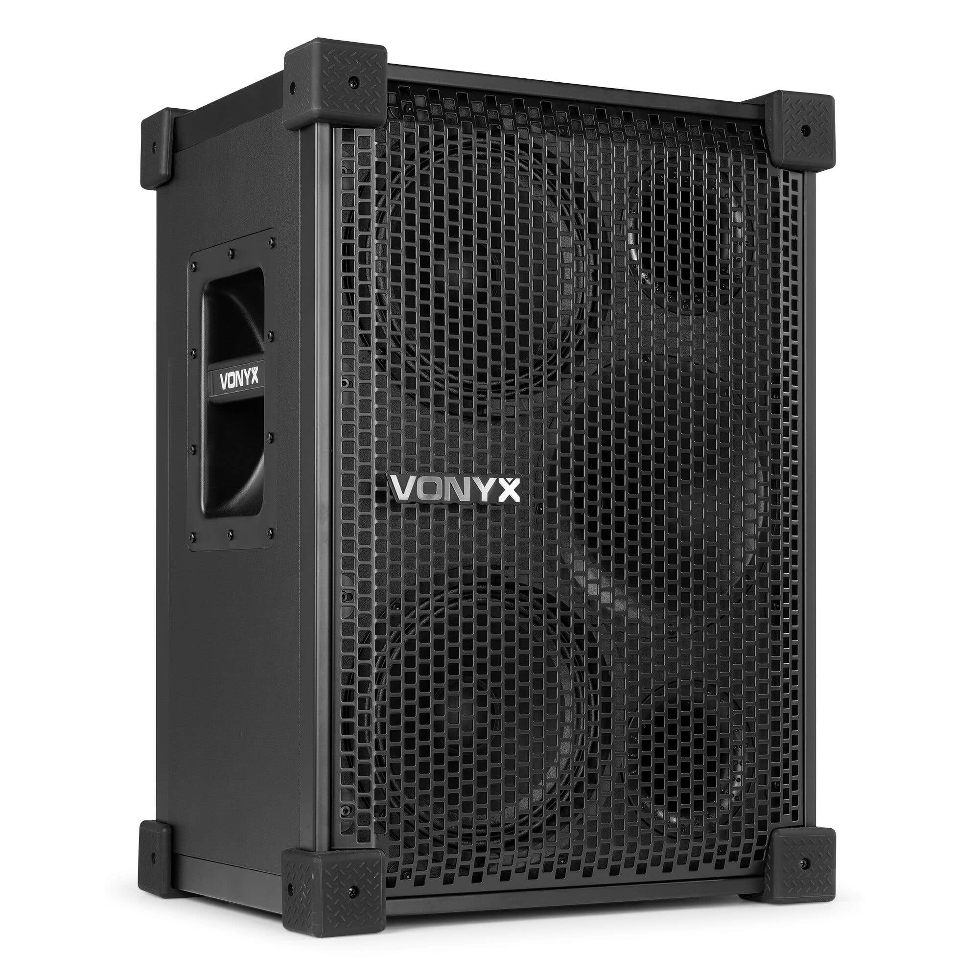 B-Ware - Vonyx VSB208 Mobiler Lautsprecher 2x 8 Zoll - Bluetooth Partybox mit Akku - 1000W